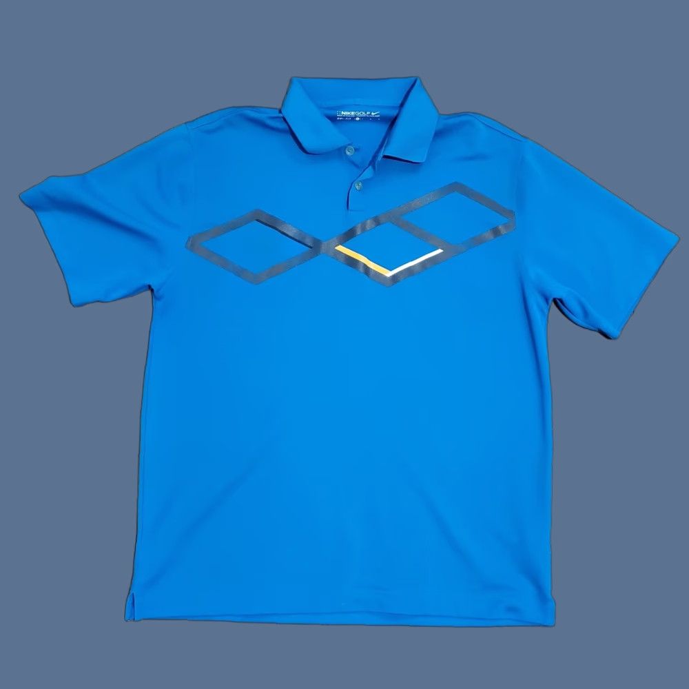 Nike Nike Shirt Golf Dri Fit Size L Blue Polo Graphic Print 416593 Sports Stretch Size US L / EU 52-54 / 3 - 1 Thumbnail