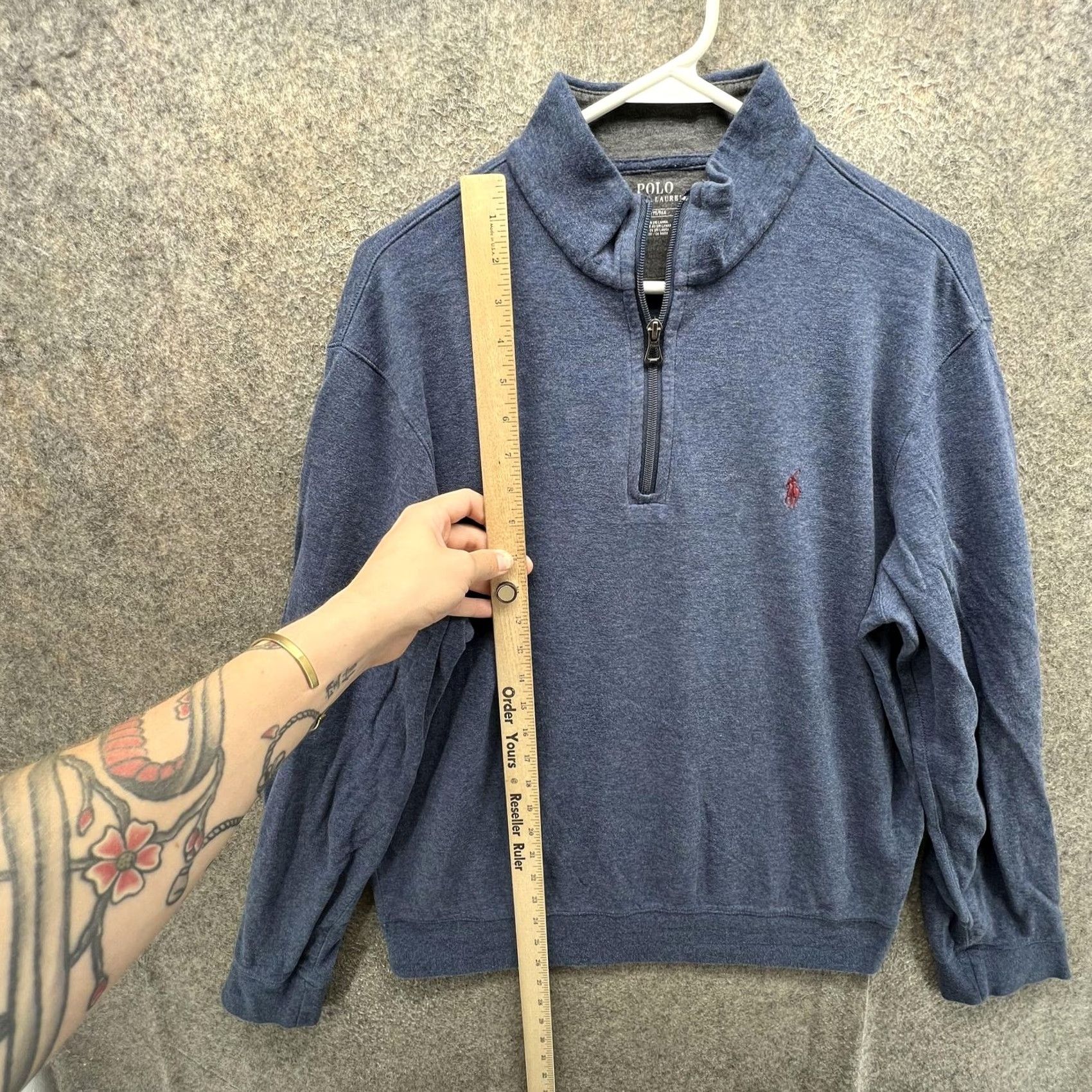 Polo Ralph Lauren Polo Ralph Lauren Sweatshirt Mens M Blue 1/4 Zip Mock Neck Knit Pullover Size US M / EU 48-50 / 2 - 6 Thumbnail