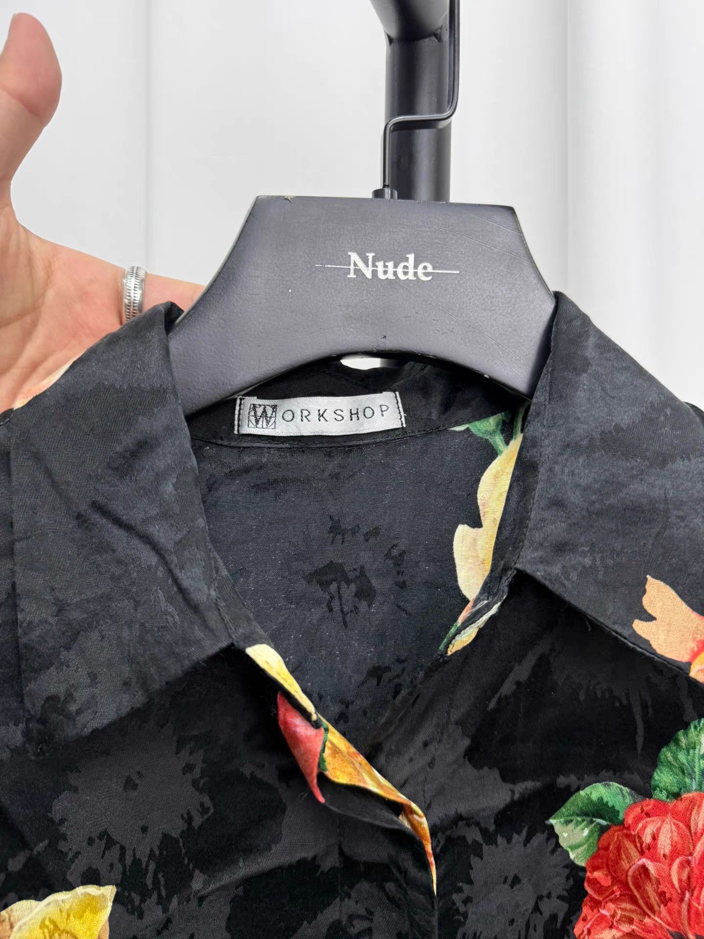 Yohji Yamamoto Yohji Yamamoto Workshop Dark Floral Satin Shirt K20 Size US M / EU 48-50 / 2 - 4 Thumbnail