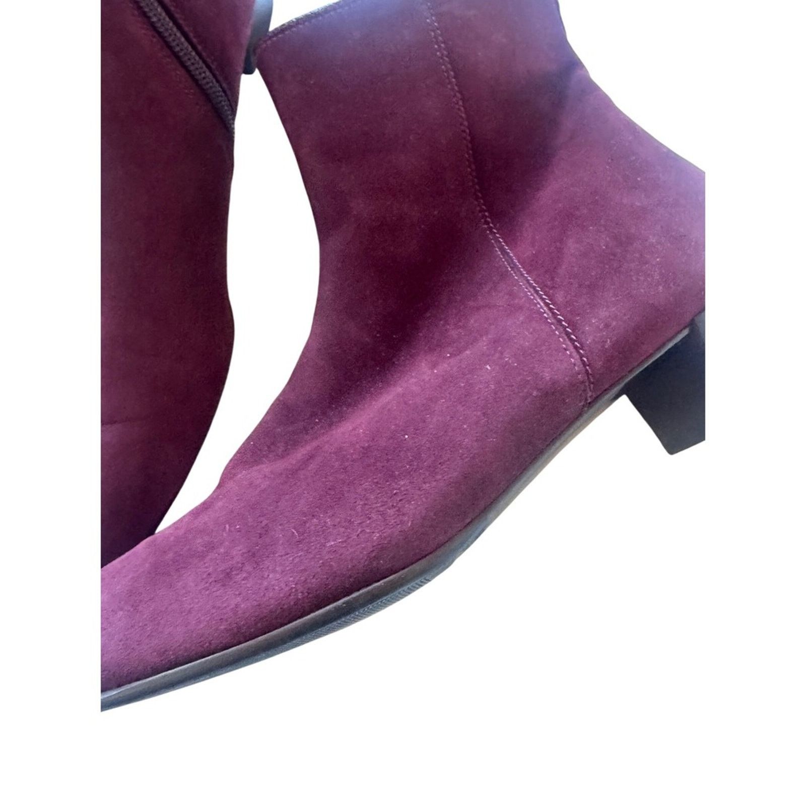 & Other Stories Eliot Zed London Suede Ankle Boots – Burgundy, Made in Italy Size US 8.5 / IT 38.5 - 4 Thumbnail