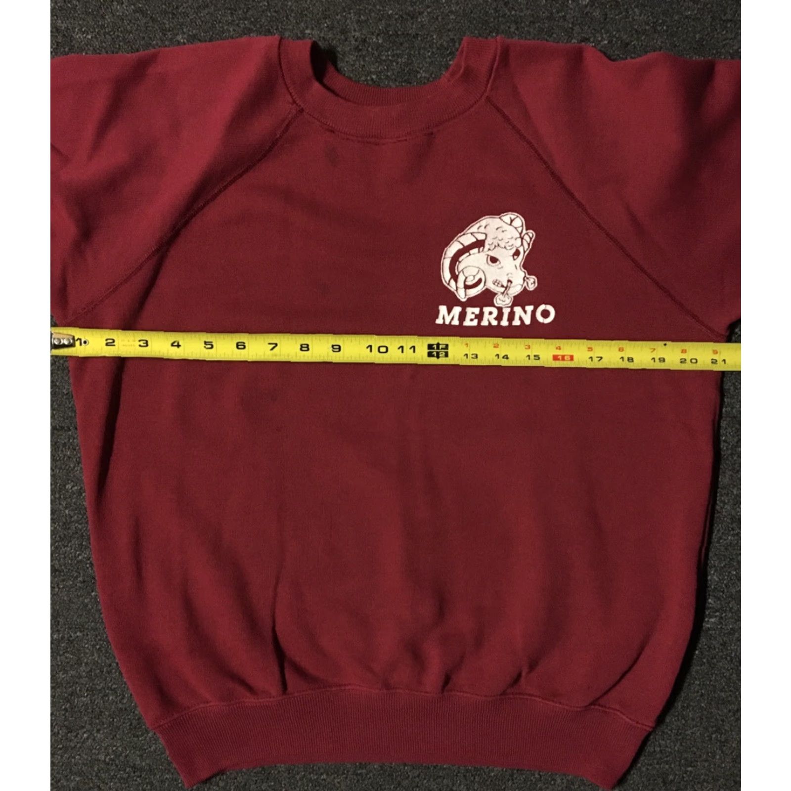 Hanes Vtg 80s Merino School Rams Faded Sweatshirt S USA Track Grunge PE College 90s Size US S / EU 44-46 / 1 - 7 Thumbnail
