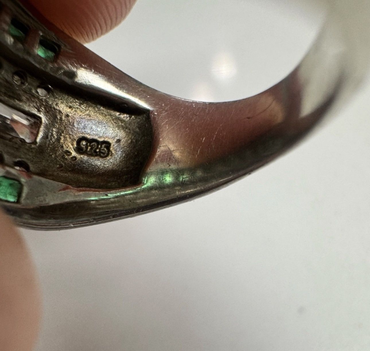 Other 925 Sterling Silver Emerald Green Clear CZ Band Ring Size 6 Size ONE SIZE - 8 Thumbnail