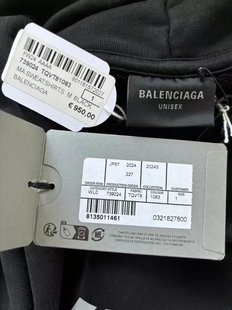 Balenciaga Balenciaga Reflective Logo printed solid hooded slouchy lo Size US S / EU 44-46 / 1 - 5 Thumbnail