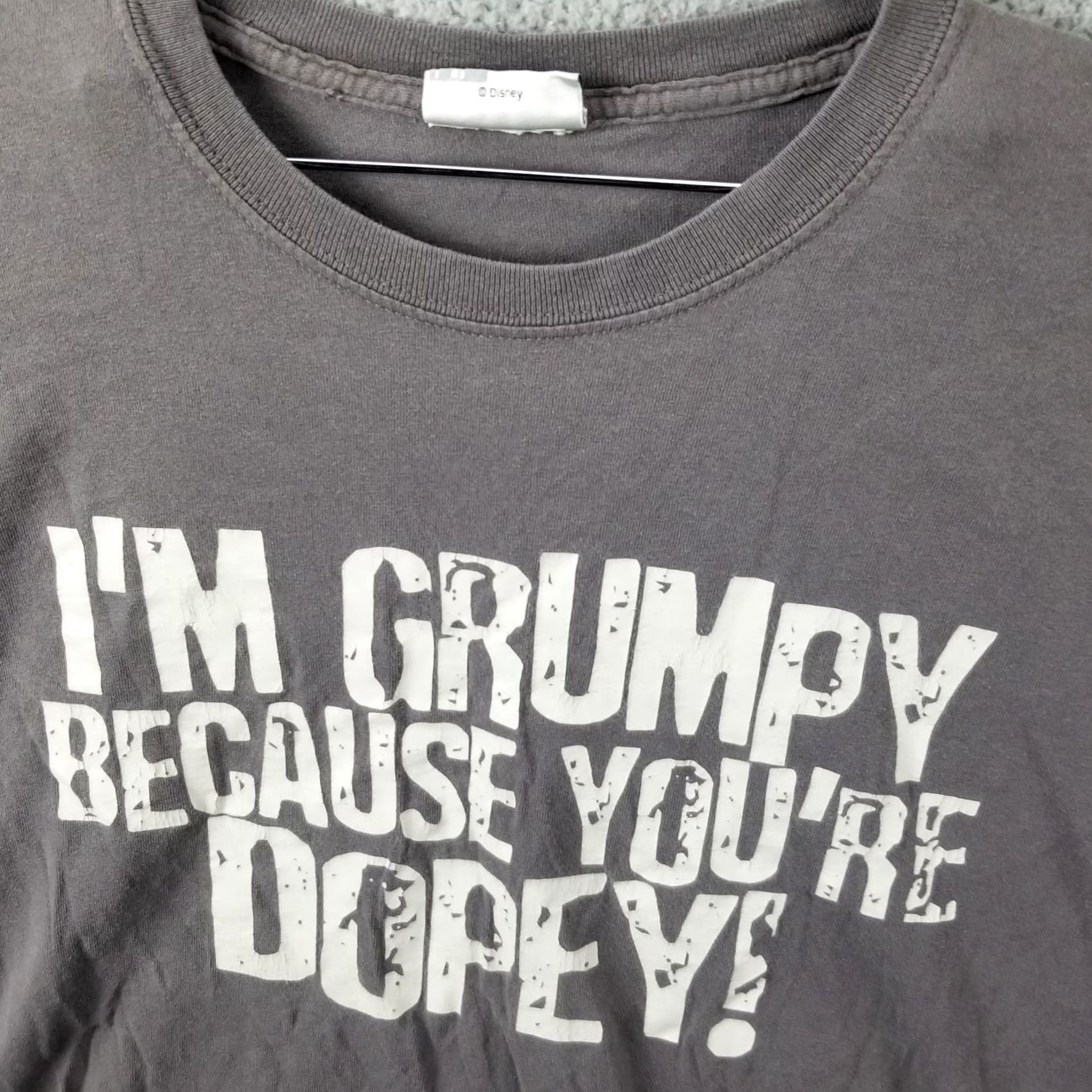 Disney Disney Men's Shirt Large I'm Grumpy Dopey Funny Tee Gray Top Size US L / EU 52-54 / 3 - 2 Thumbnail
