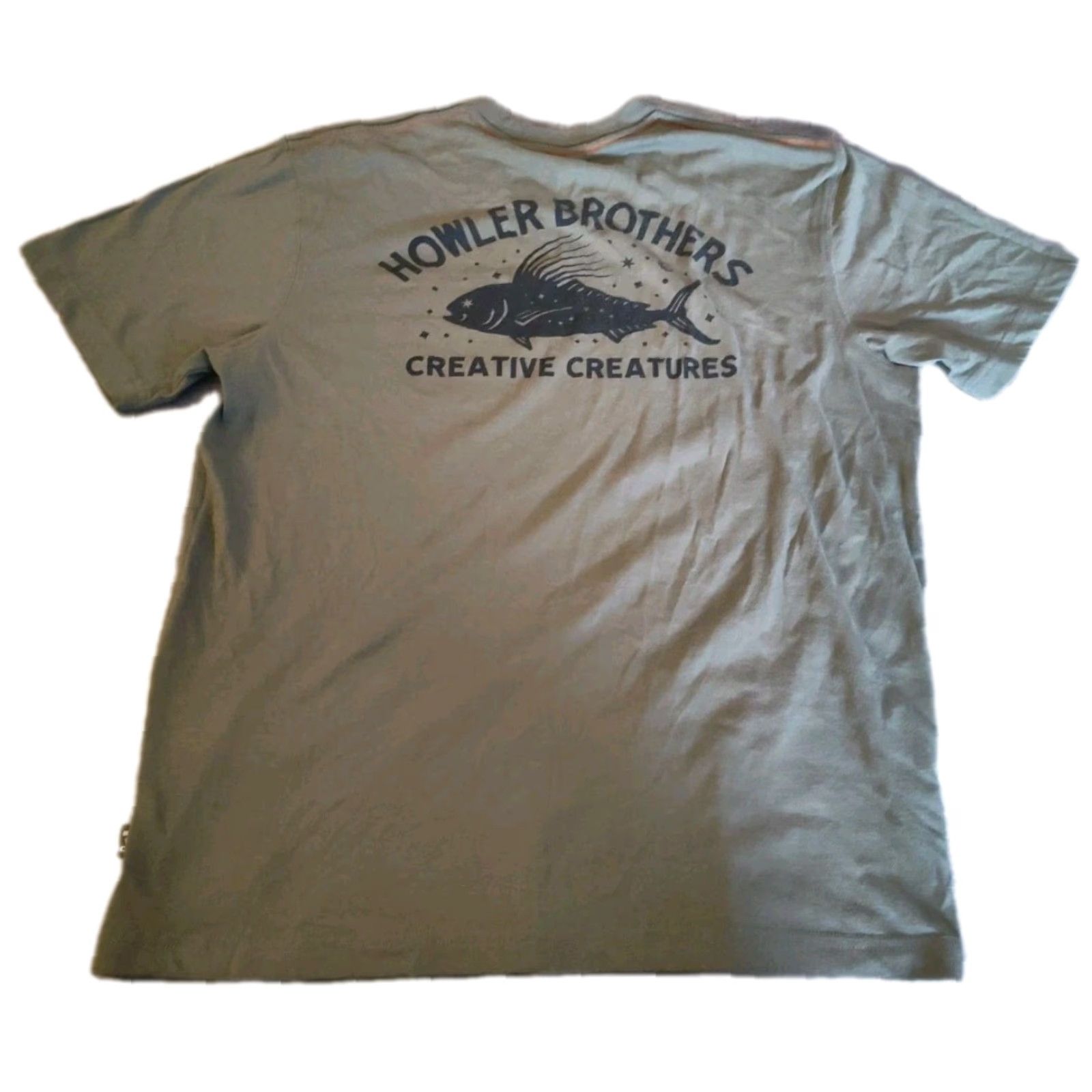 Howler Brothers VINTAGE Howler Brothers Men's Short Sleeve T-Shirt Crew Neck Cotton Blend Green Logo Graphic 2020s Size US M / EU 48-50 / 2 - 2 Thumbnail