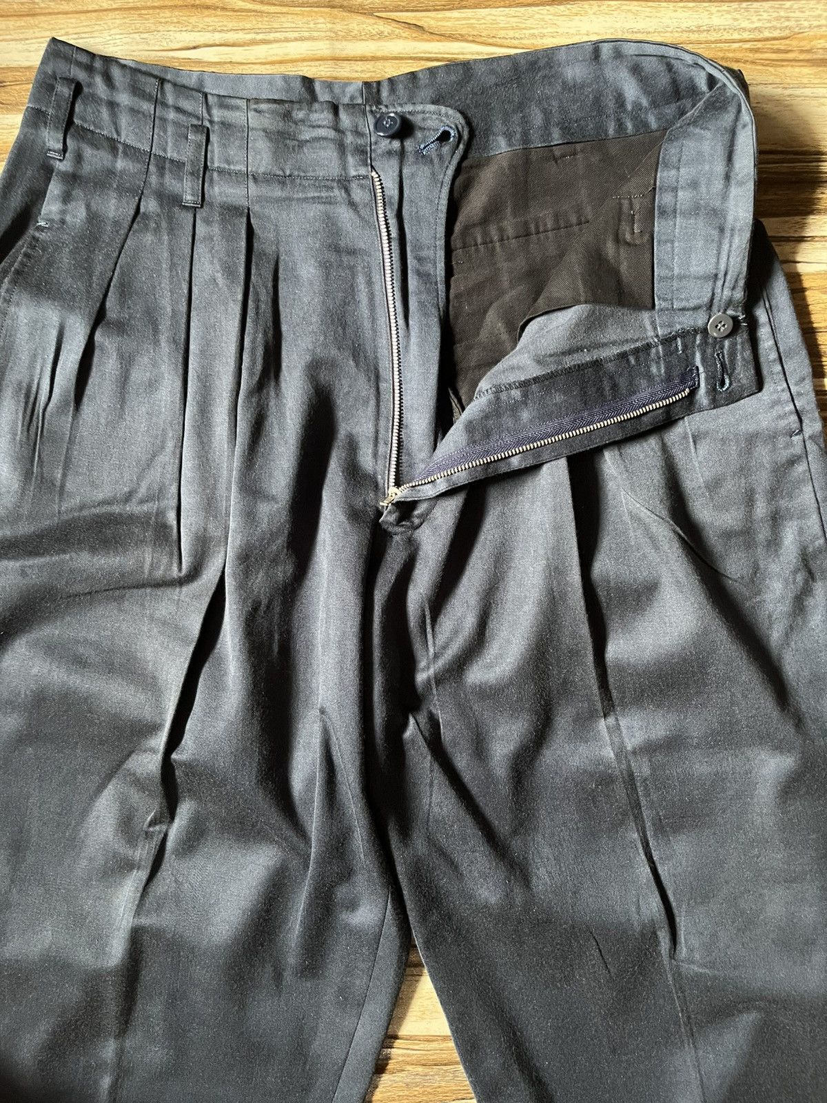 Japanese Brand Satchmo Pleated Gabardine Pant in Navy Size US 37 - 7 Thumbnail