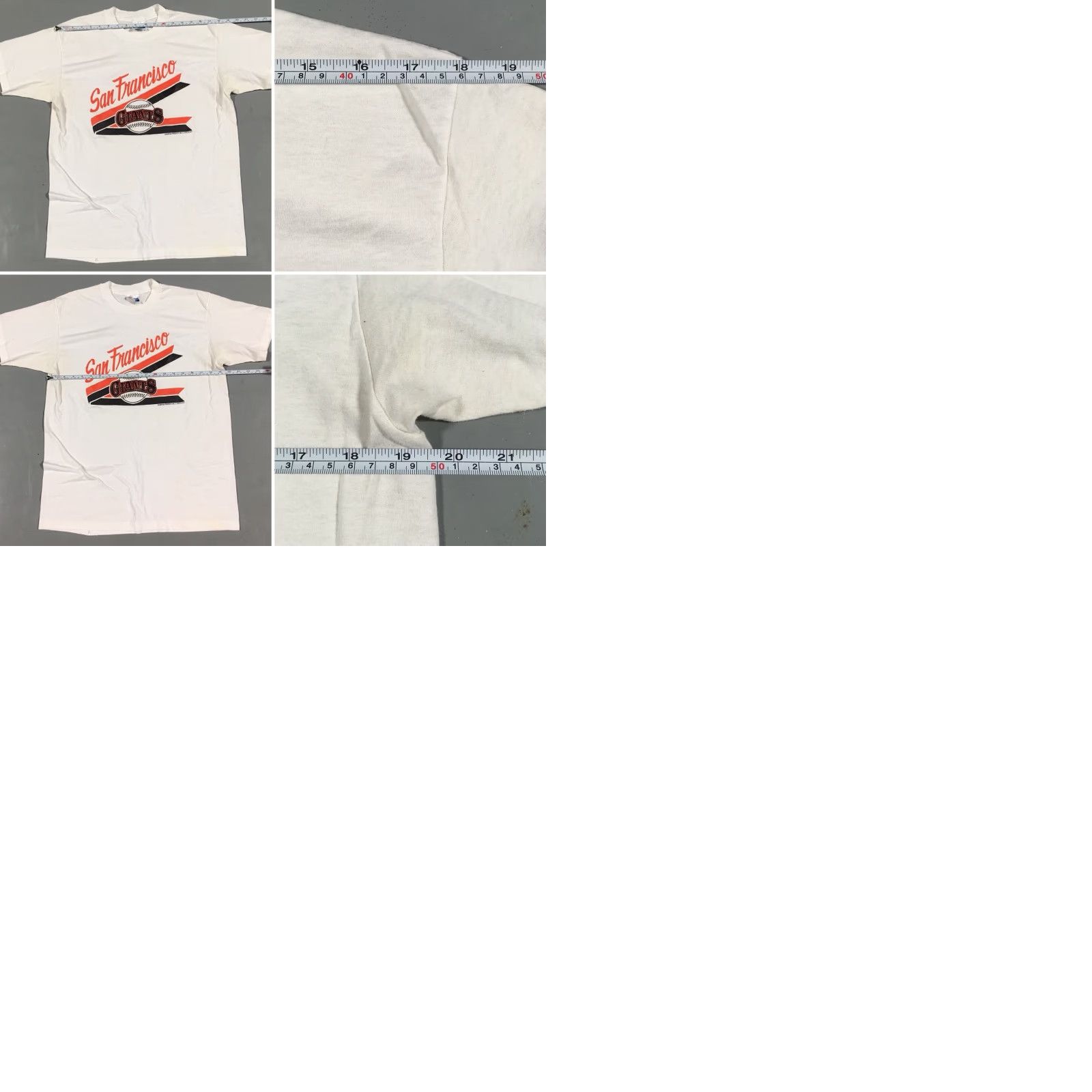 Hanes Vintage San Francisco Giants T Shirt 1988 80s Graphic Tee Size L Mens White Hanes 50/50 Polycotton Short Sleeve Vintage Sportswear/Beach Size US L / EU 52-54 / 3 - 9 Thumbnail