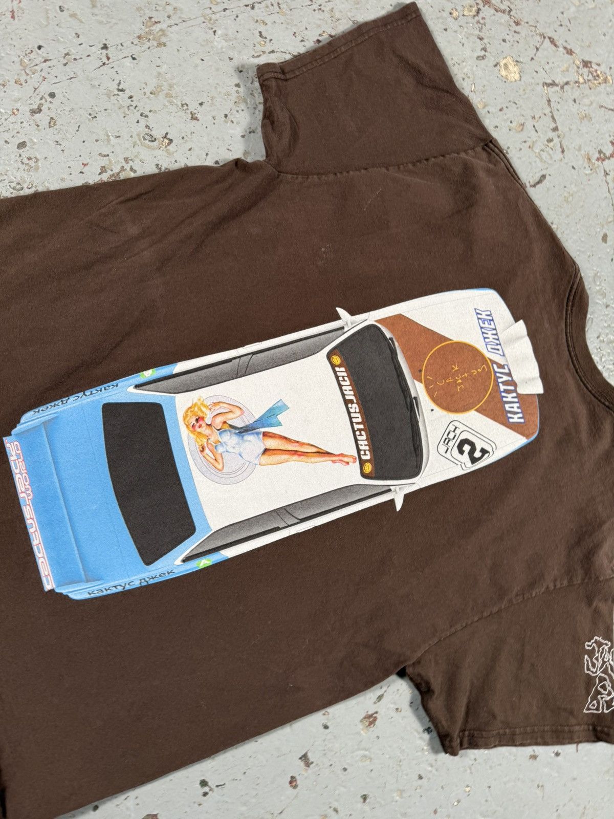 Travis Scott OG Cactus Jack Boys Travis Scott Jdm Car Tee Mocha Brown Size US L / EU 52-54 / 3 - 5 Thumbnail
