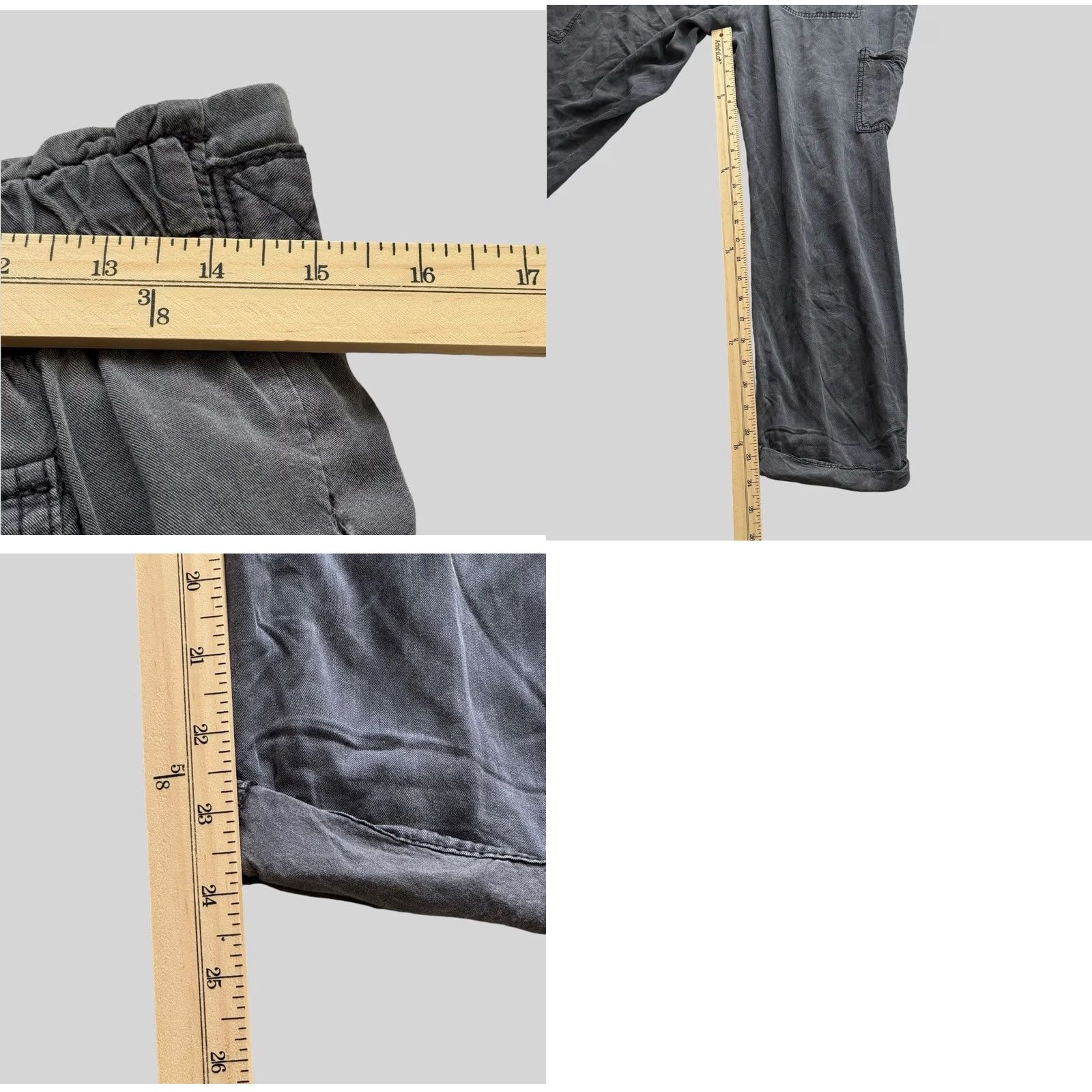 Free People Free People Pants Womens 2 Gray Utility Cargo Straight Leg Belted Button Fly Size 26" / US 2 / IT 38 - 9 Thumbnail
