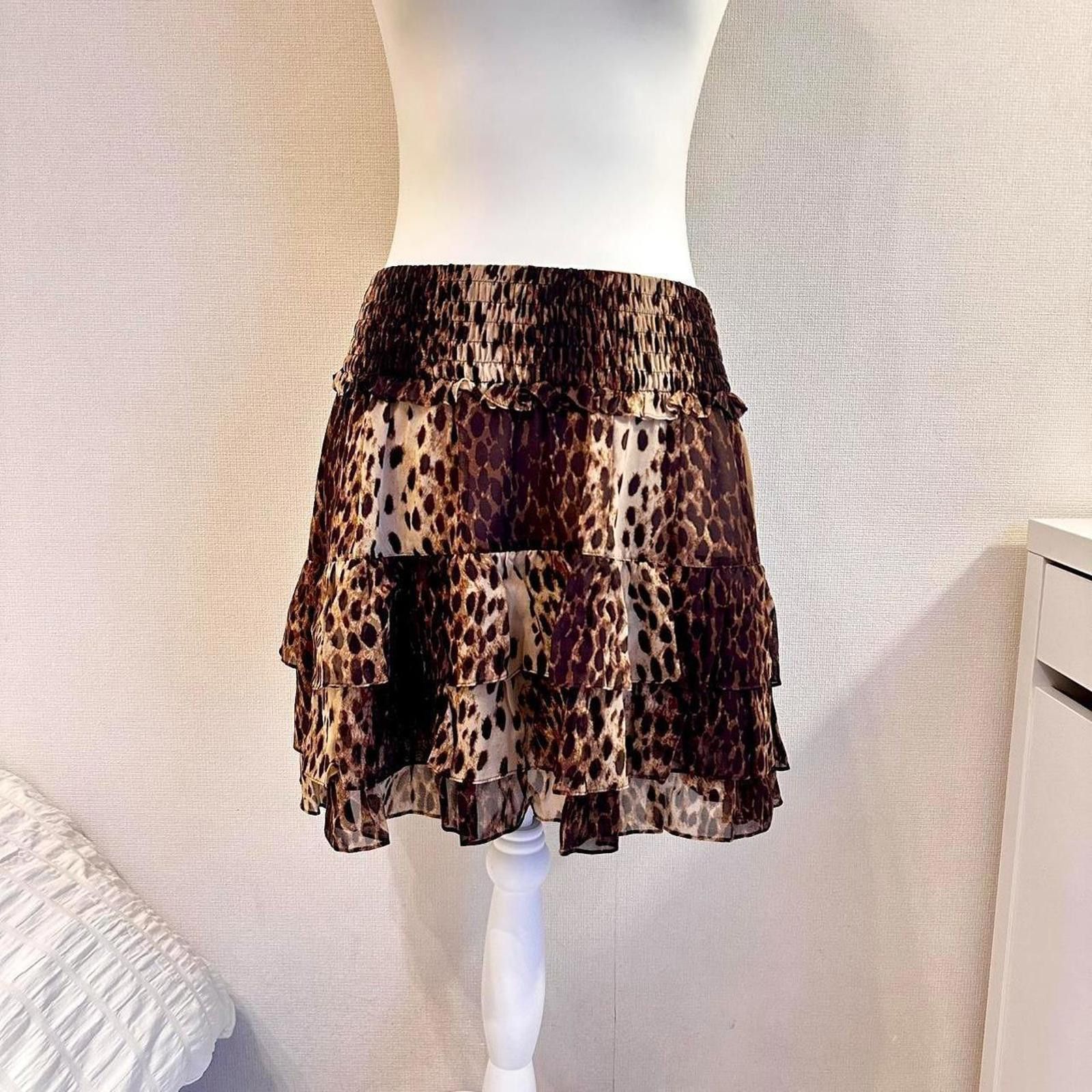 Other Whimsy goth style ruffle cheetah / leopard print mini skirt Size 26" / US 2 / IT 38 - 2 Thumbnail