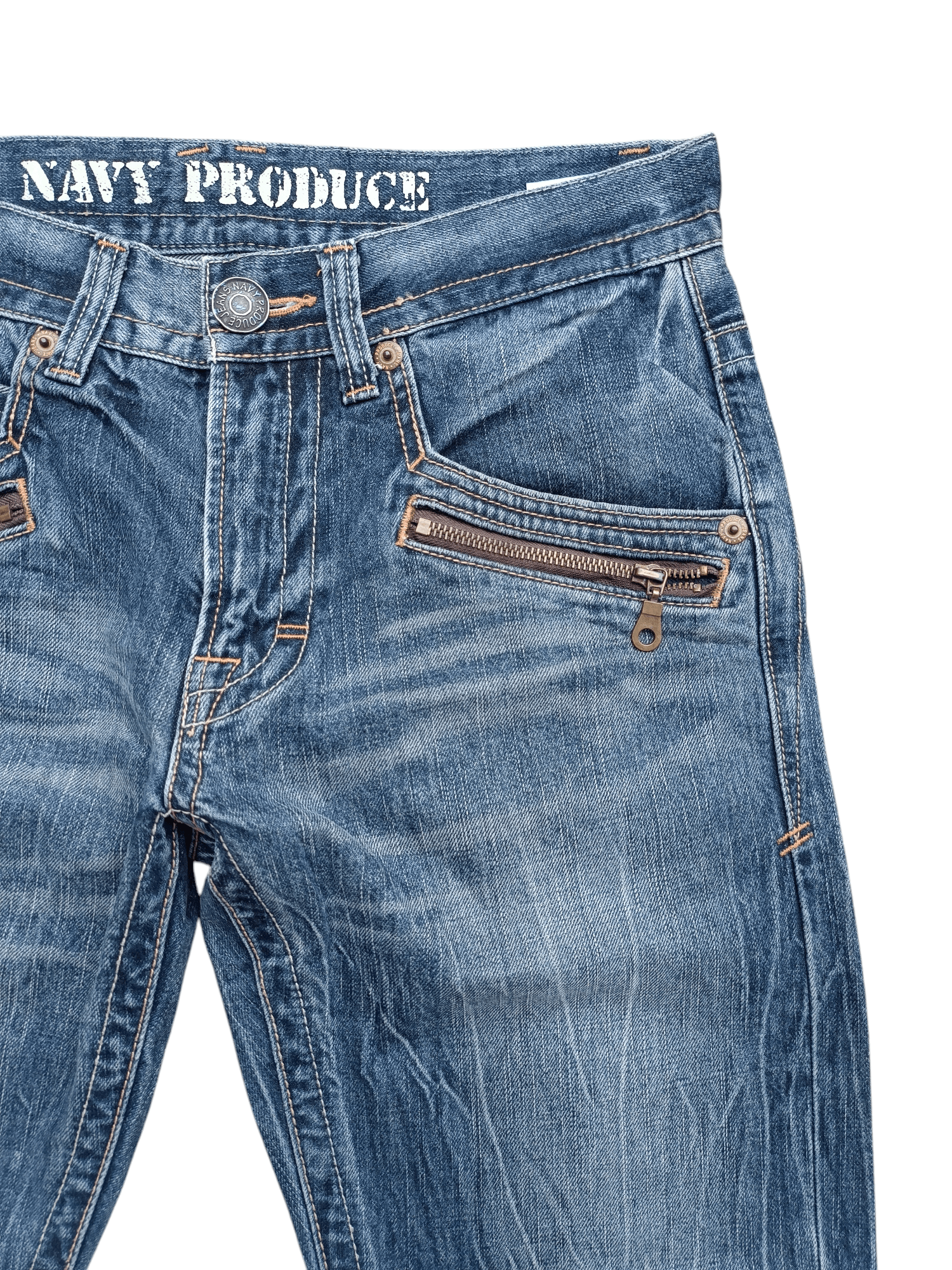 Japanese Brand Japanese Brand NavyProduce Whiskers Jeans Denim Size US 31 - 5 Thumbnail