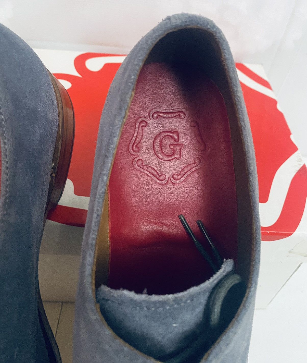 Grenson Grenson 🏴󠁧󠁢󠁥󠁮󠁧󠁿 Blue Suede Leather Burnished Finnegan Derby 10 NIB Size US 10 / EU 43 - 2 Thumbnail