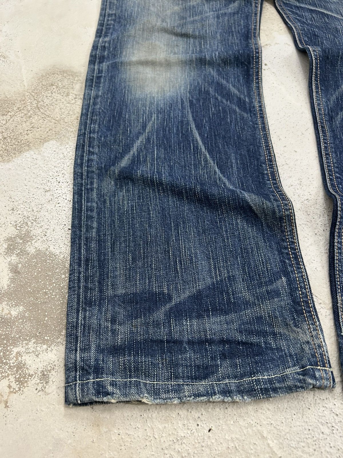 Le Grande Bleu (L.G.B.) Vintage Edwin Japan 503 Blue Trip Slim Whisker Washed Size US 32 / EU 48 - 7 Thumbnail