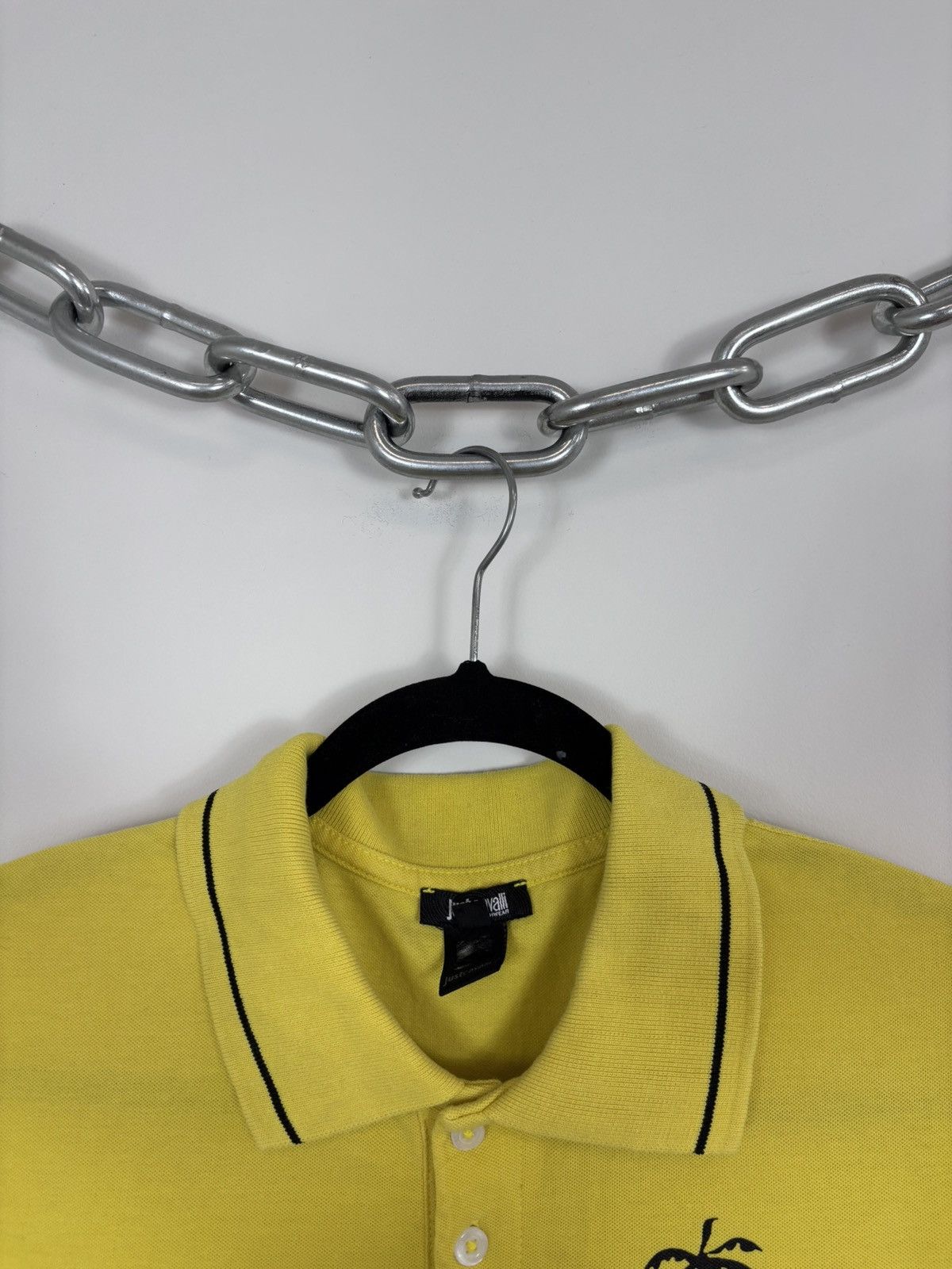 Just Cavalli Just Cavalli Beachwear Men’s Yellow Short Sleeve Polo Shirt Size US L / EU 52-54 / 3 - 3 Thumbnail