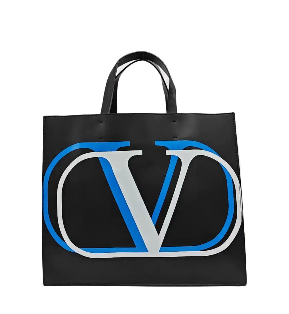 Valentino VALENTINO Vlogo Signatur black cowhide leather handbag silver hardware Size ONE SIZE - 1 Thumbnail
