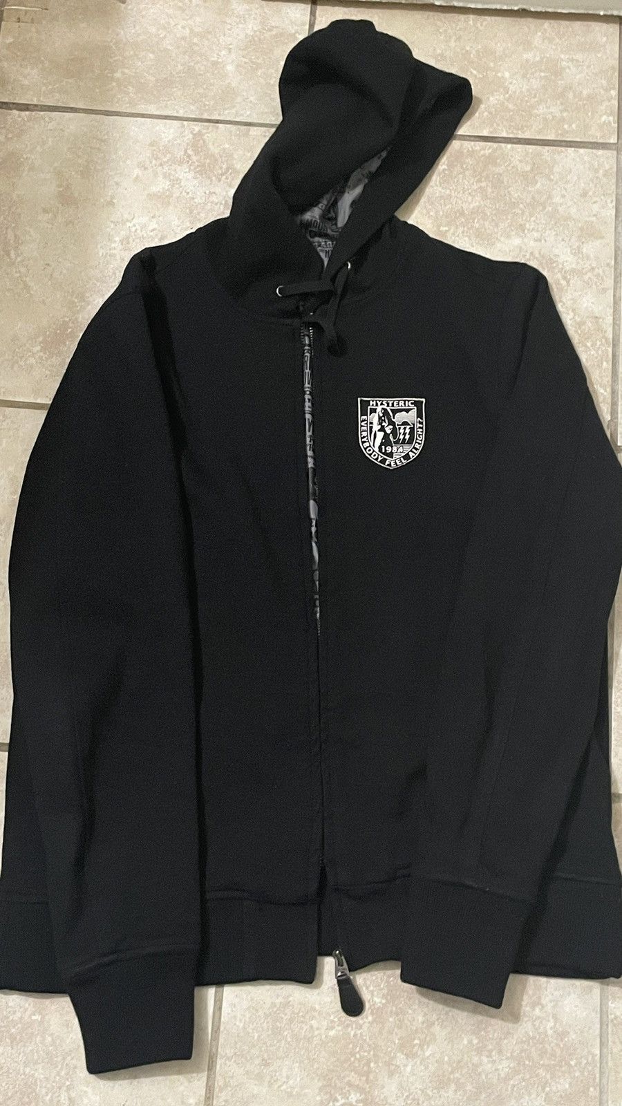 Hysteric Glamour HYSTERIC GLAMOUR Wool Zip-Up Hoodie with Emblem Print Size US M / EU 48-50 / 2 - 1 Thumbnail
