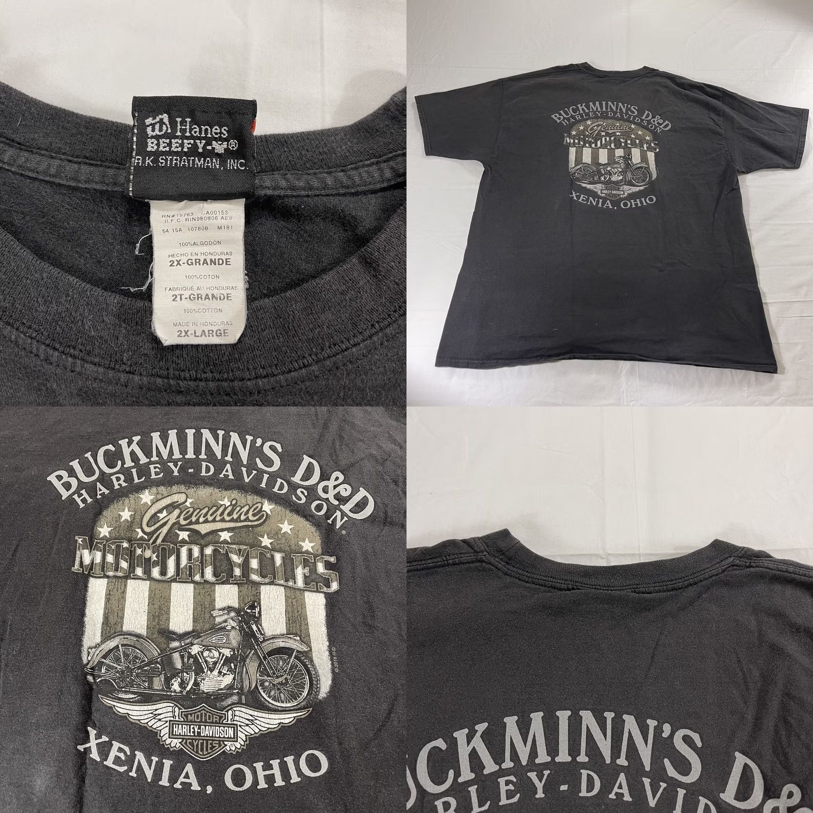 Harley Davidson Harley-Davidson Men's 2XL T-Shirt Buckminns D&D Xenia Ohio Joker Graphic Shirt Adult Black 90s Mens Size US XXL / EU 58 / 5 - 8 Thumbnail