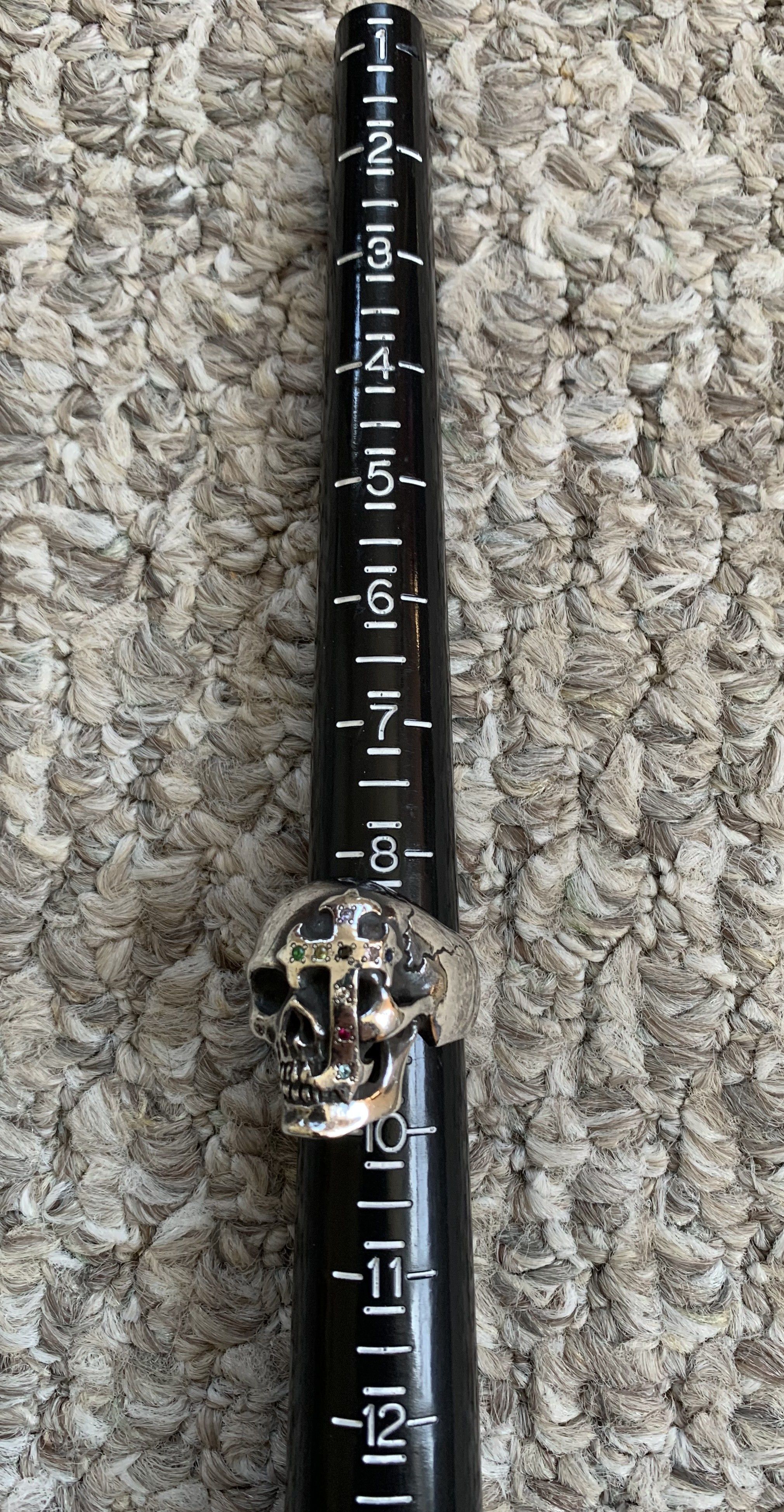 Number (N)ine SS05 "Nightcrawler" Bejeweled Silver Skull Ring w/ box Size ONE SIZE - 10 Thumbnail
