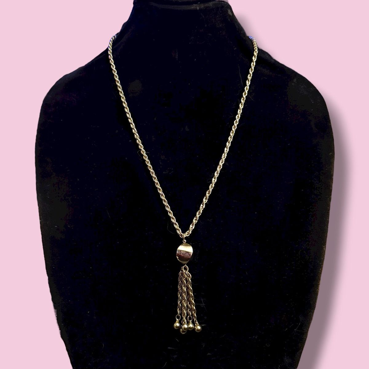 Vintage Vintage silver tone rope chain tassel pendant necklace Size ONE SIZE - 1 Thumbnail