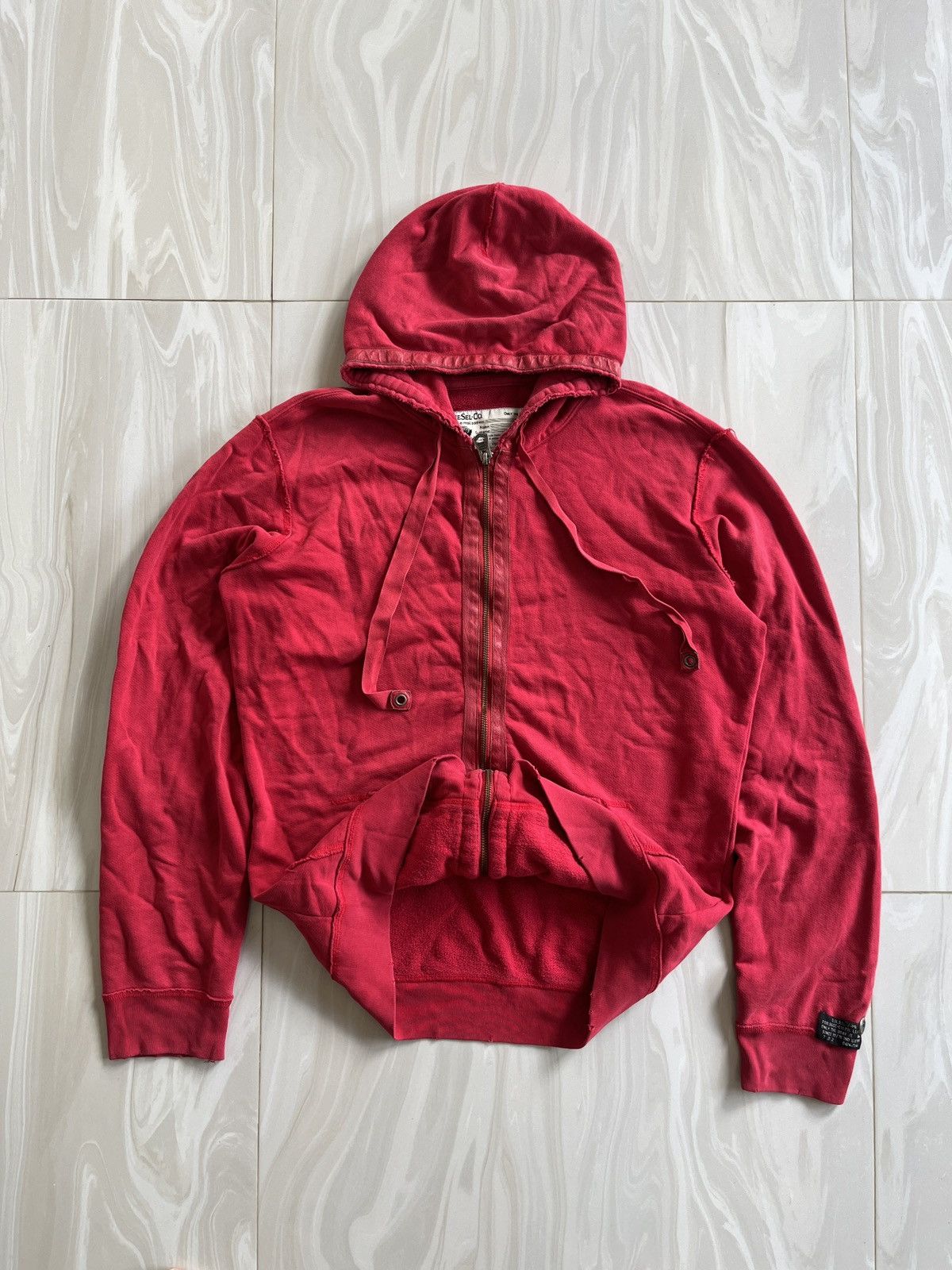 image of Faded Diesel-Co. Only The Brave Hoodies in Red, Men's (Size Medium)