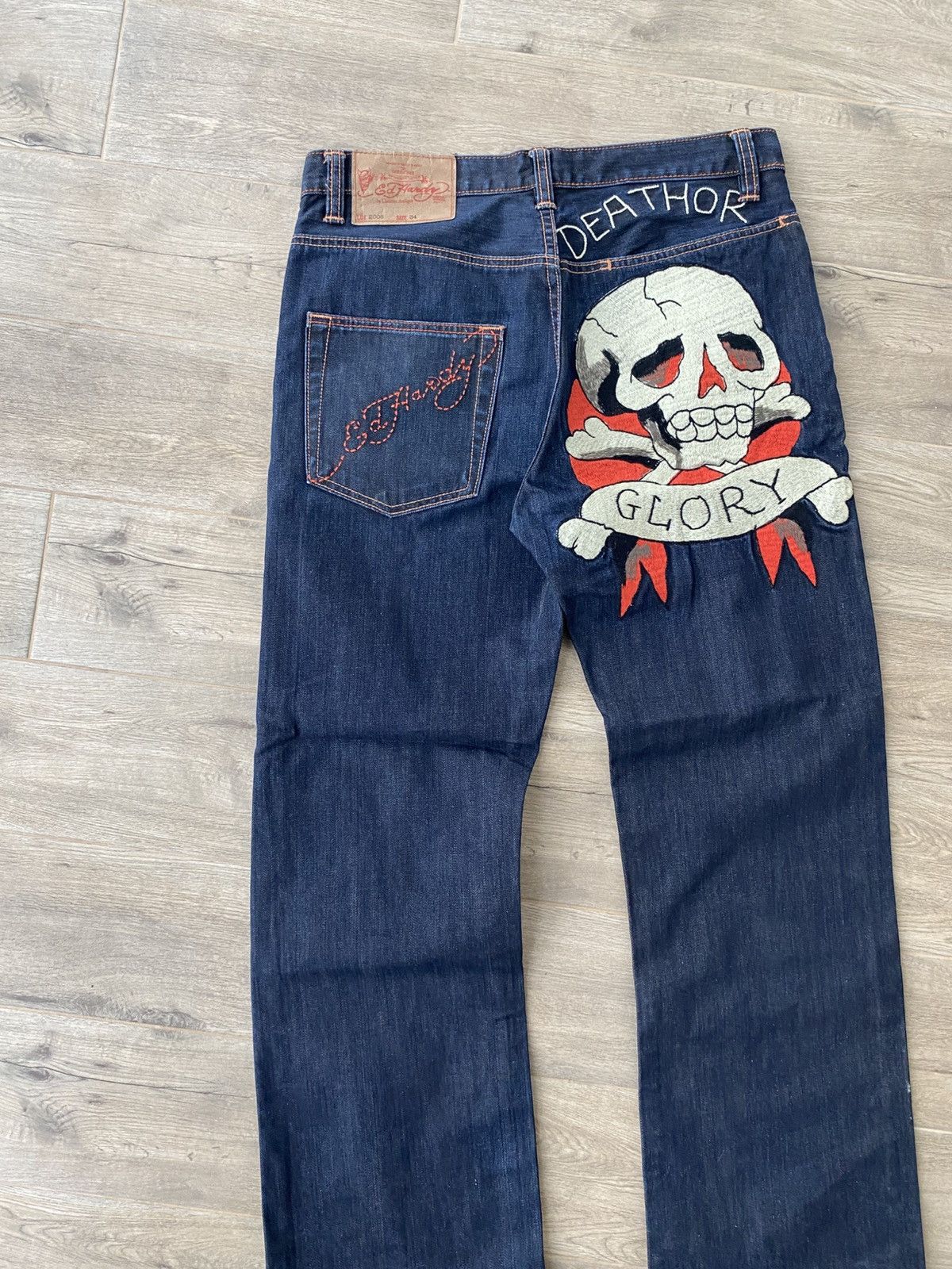 Ed Hardy × Vintage 💀ED HARDY skull vintage jeans Size US 34 / EU 50 - 4 Thumbnail