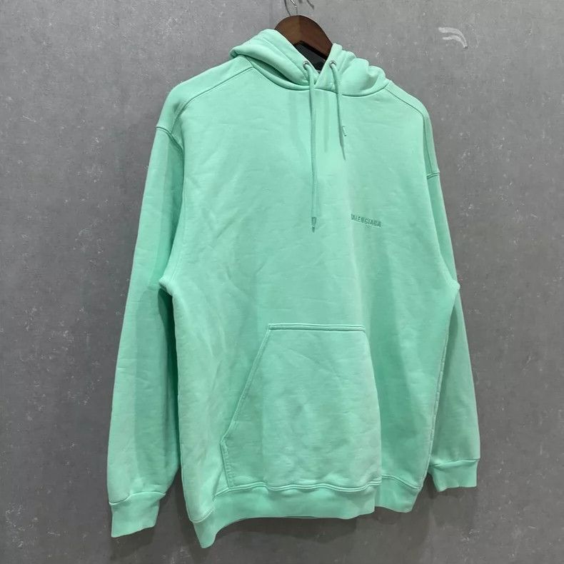 Balenciaga Green Hooded Sweatshirt, Size XS