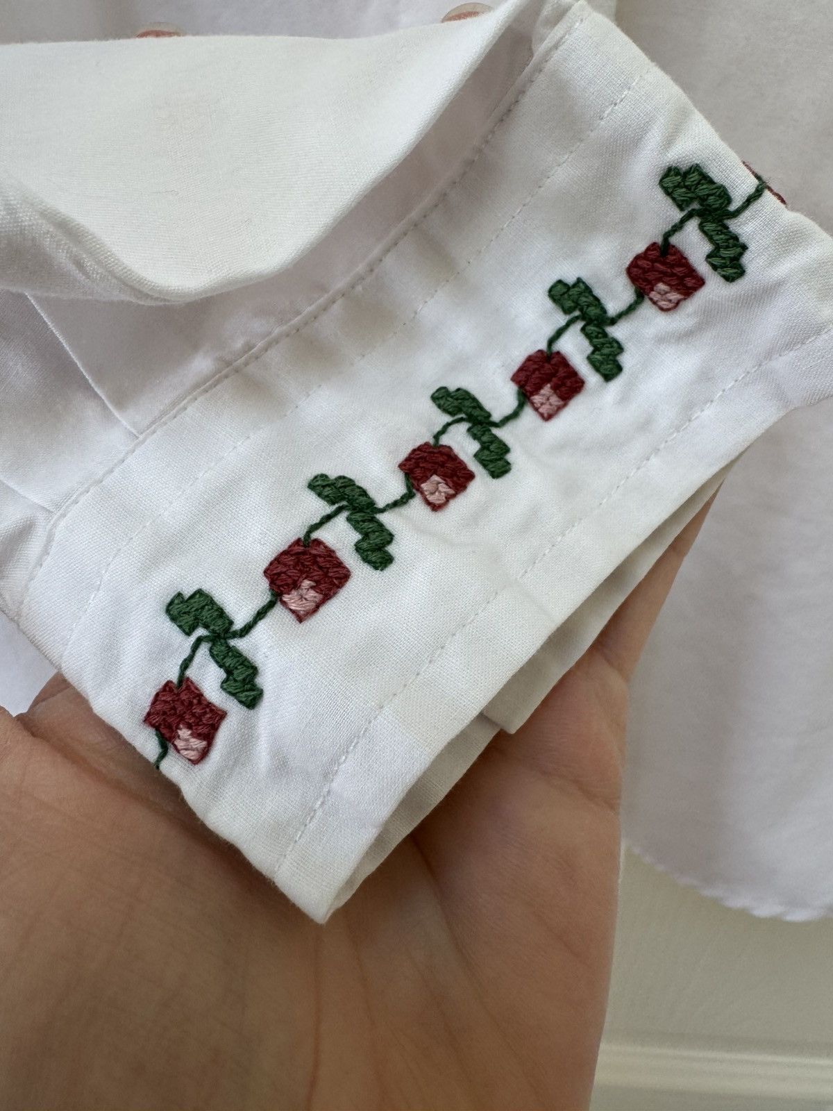 Vintage Henri James women’s L vintage 90s white button up embroidery Size L / US 10 / IT 46 - 5 Thumbnail