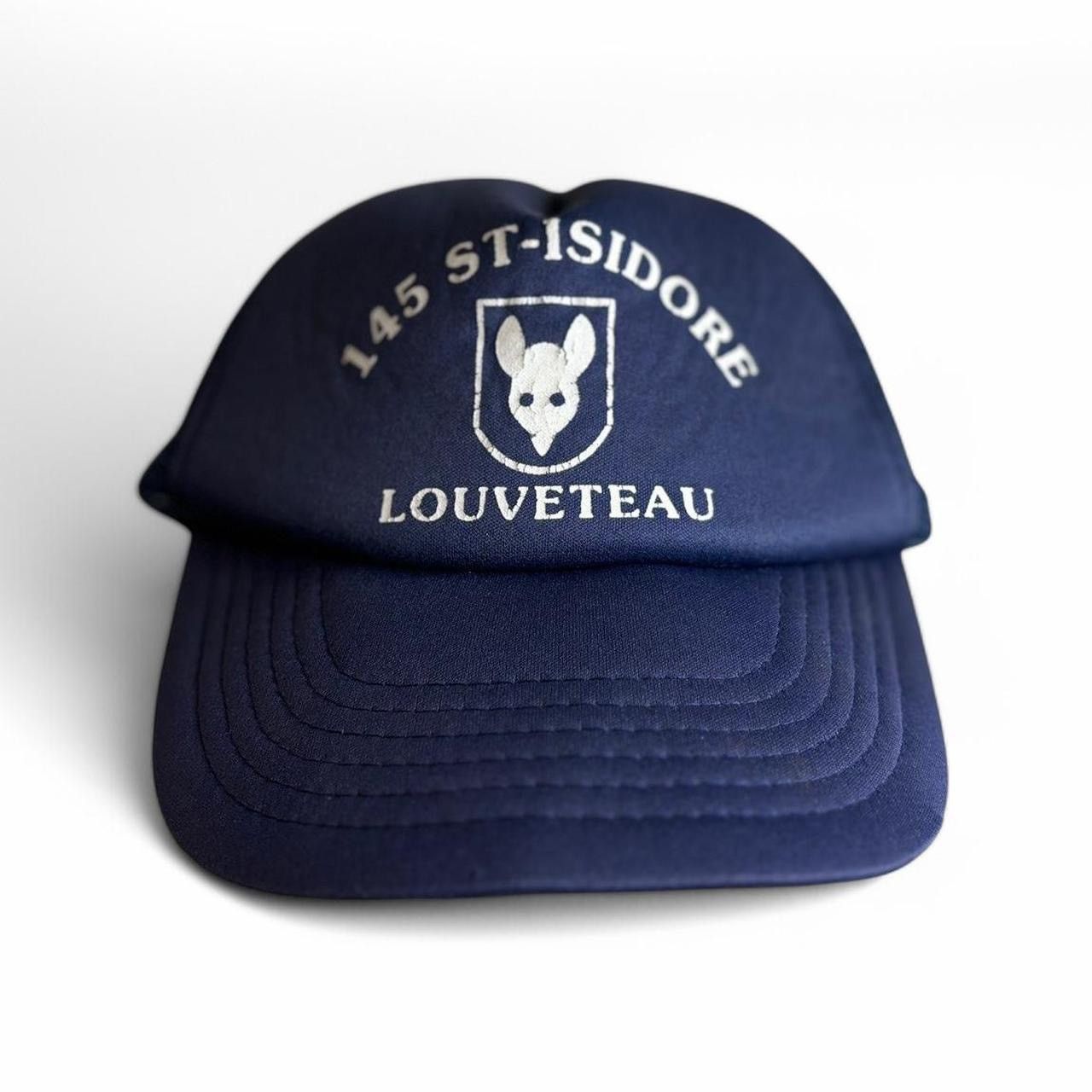 Vintage Vintage 1970s Navy Blue Wolf Trucker Hat Size ONE SIZE - 1 Thumbnail