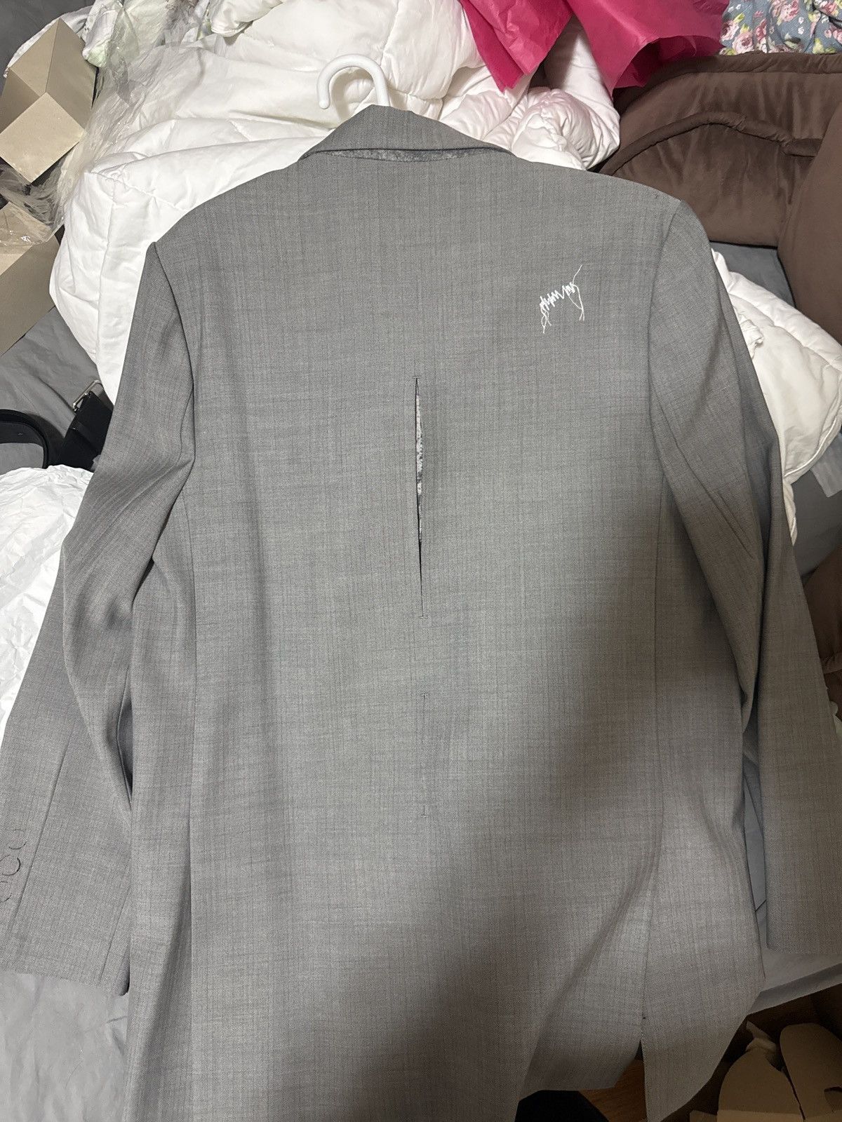 Ader Error Ader error cut-out grey blazer Size 48R - 2 Thumbnail