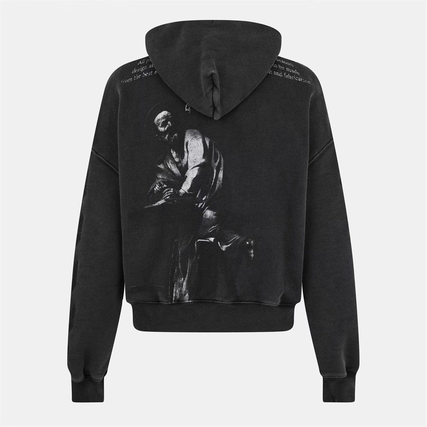 Off-White o1g2r1mq0226 Caravaggio Print Hoodie In Washed Black Size US XXS / EU 40 - 2 Thumbnail