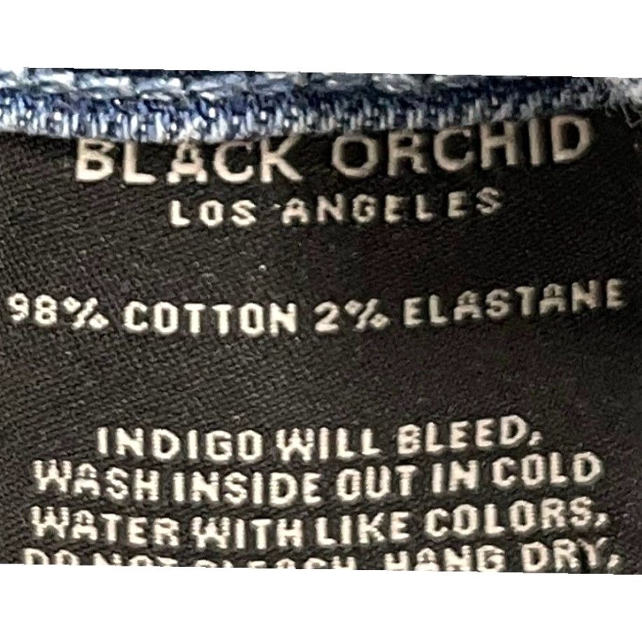 Denime VINTAGE Black Orchid Jeans Boyfriend Women Size 25 Blue Two Tone Denim Cotton Mix 5-Pocket Style Boys Womens Size 29" - 6 Thumbnail