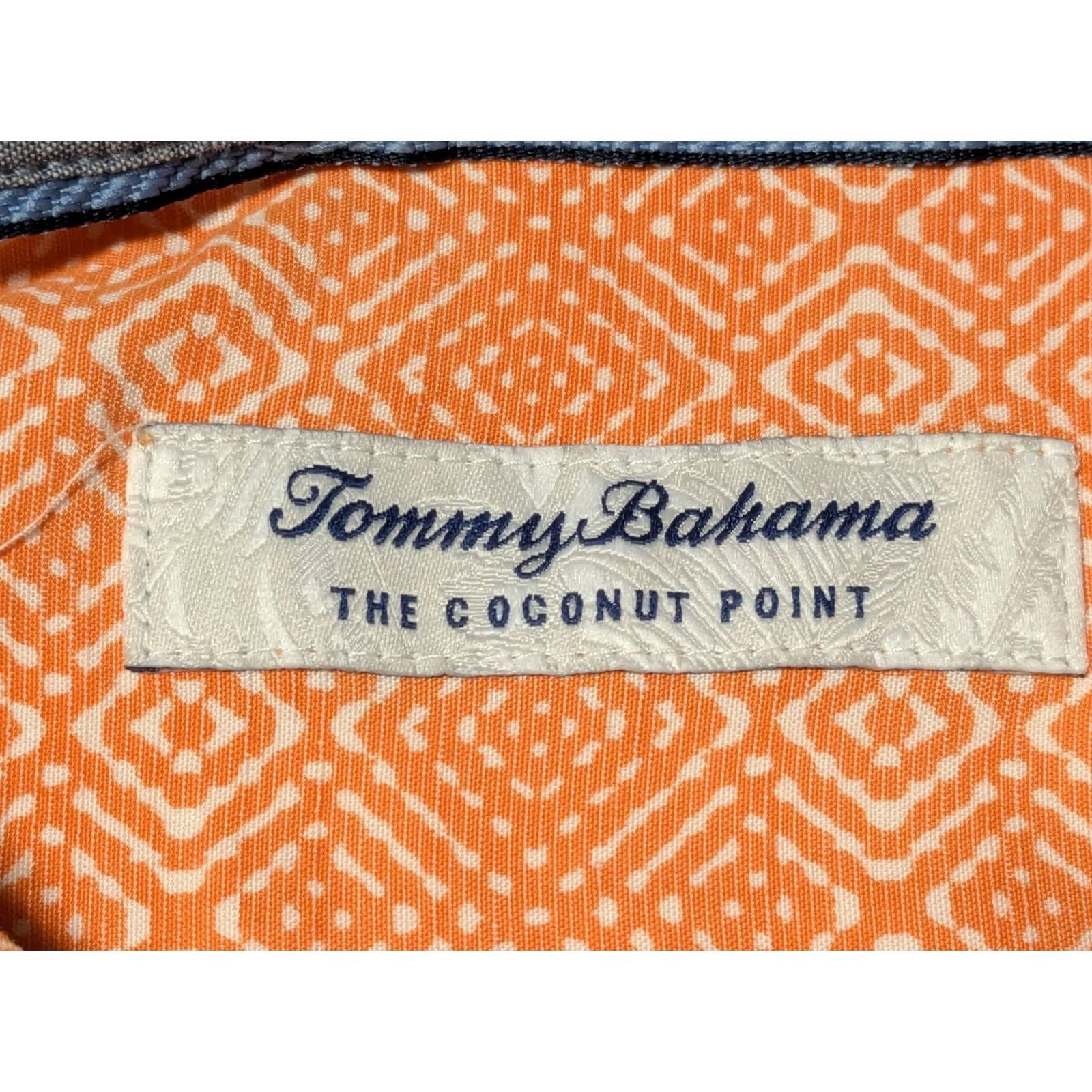 Tommy Bahama Tommy Bahama The Coconut Point Shirt Orange Geo Tencel Blend - Men Large Shirt Mens Orange Geometric Short Sleeve Button-Up Size US L / EU 52-54 / 3 - 4 Thumbnail