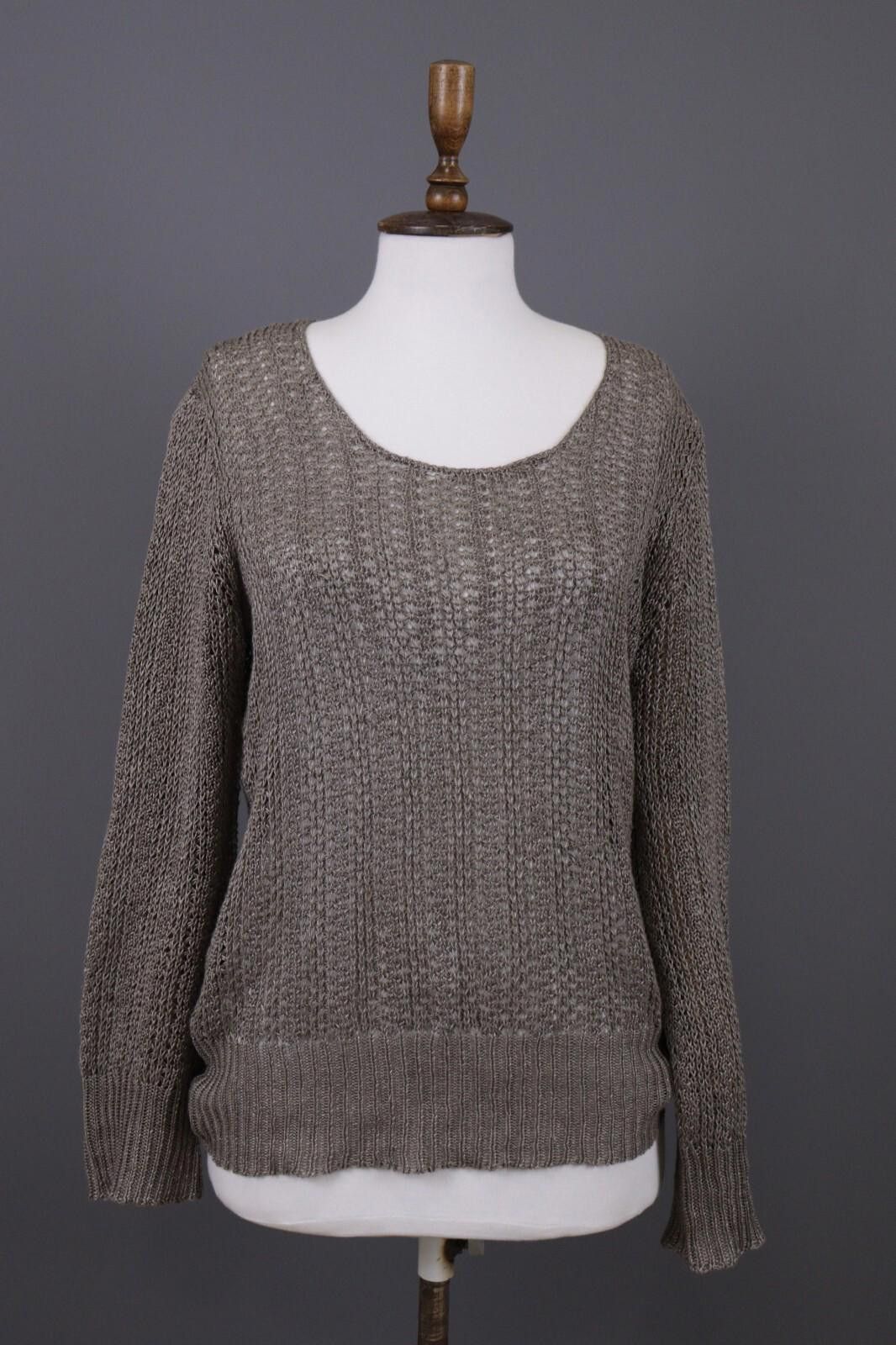 Oscar De La Renta Oska Brown Lagenlook Relaxed Linen Sweater Size 2 / M Size XS / US 0-2 / IT 36-38 - 1 Thumbnail