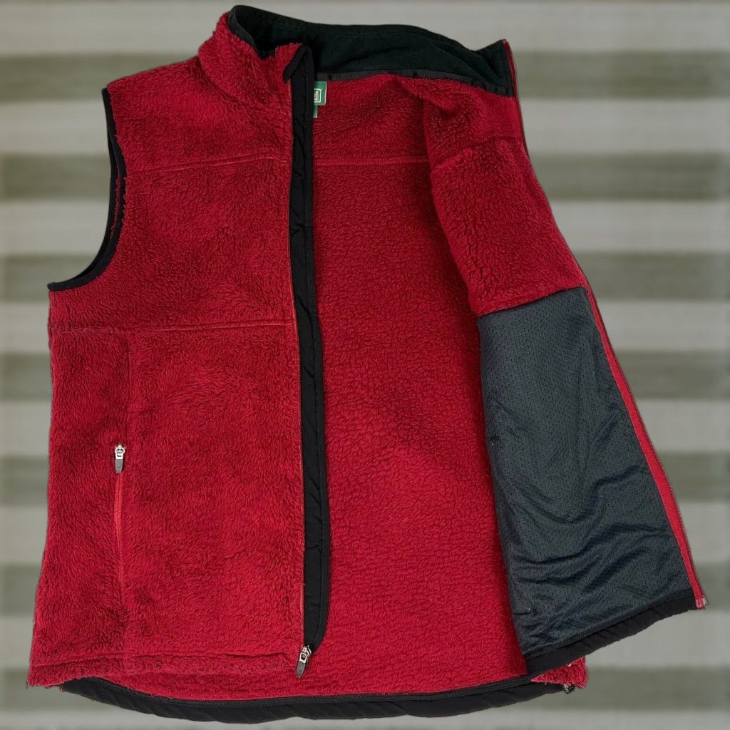 Vintage L.L. Bean Men's Vintage Polartec Fleece Full Zip Vest Mid-Length Burgundy L Tall Regular Size Adult Mens Size US L / EU 52-54 / 3 - 1 Thumbnail