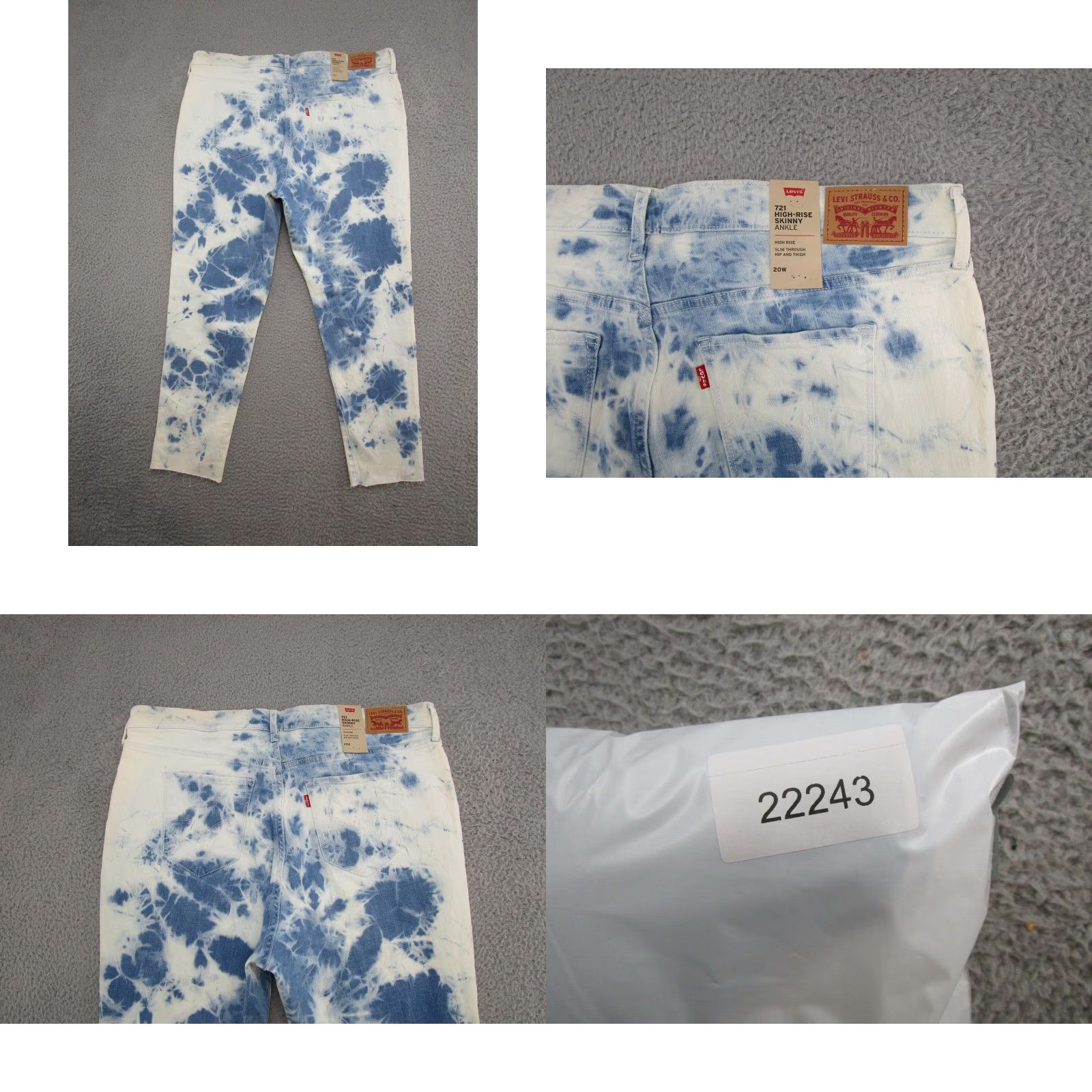 Levi's Levi's 721 High Rise Ankle Skinny Cut off Acid Washed Jeans Plus Size 20W NEW Size 42" / US 20 - 9 Thumbnail
