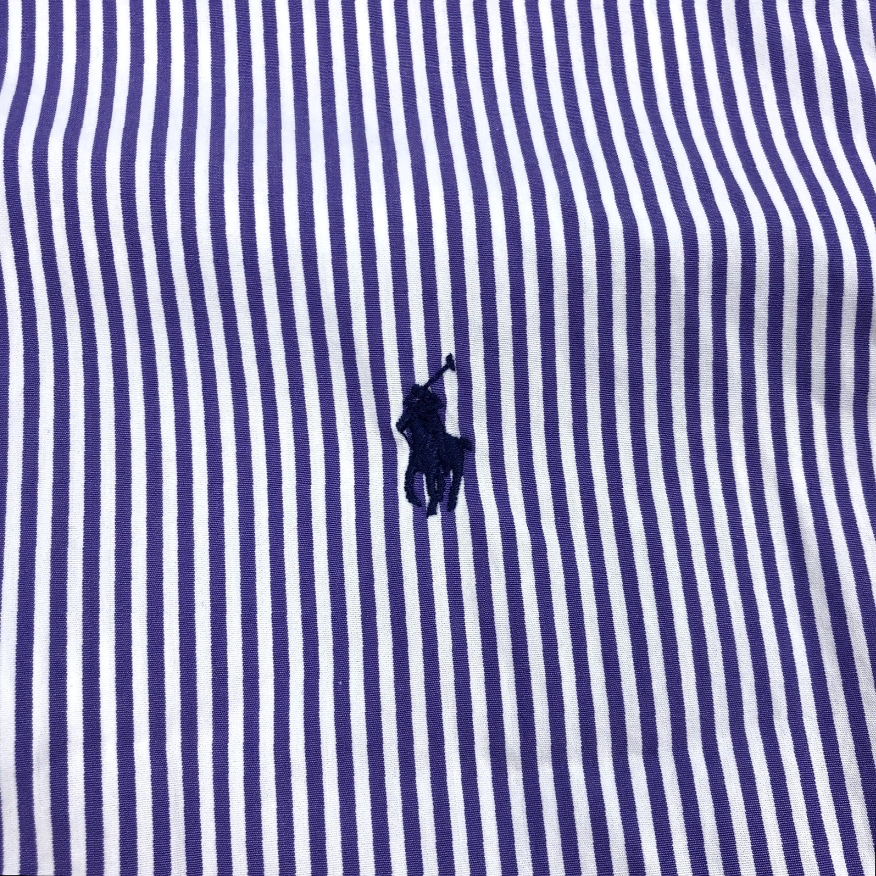 Ralph Lauren Ralph Lauren Shirt Button-Down Stripe Long Sleeve Purple White 100 Cotton L Womens? Mens? (adapt) Size US L / EU 52-54 / 3 - 3 Thumbnail