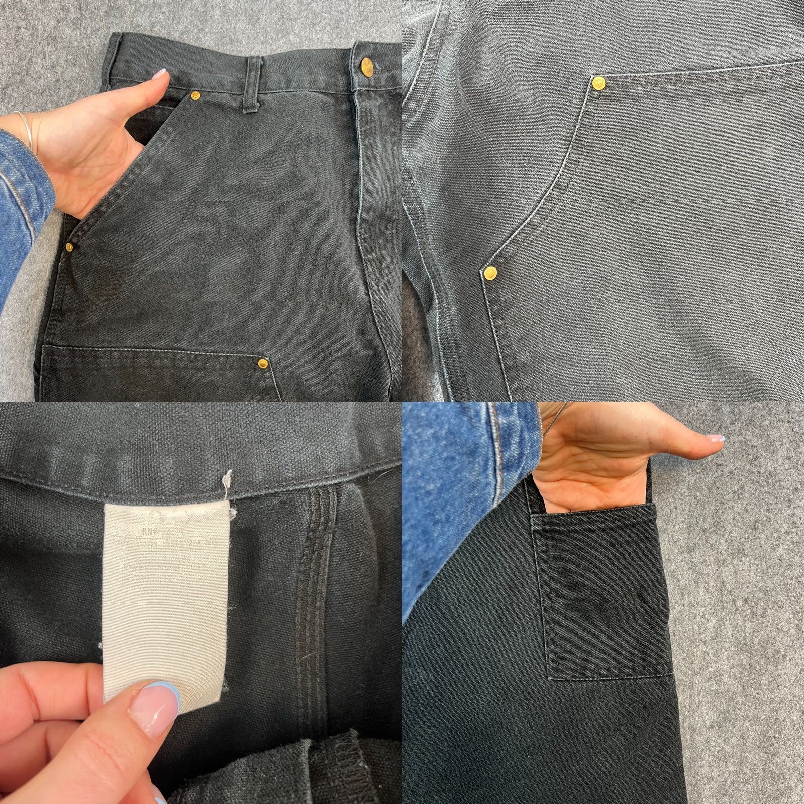 Carhartt Vintage Carhartt Jeans 34x32 Straight 5-Pocket Denim Black Mens Carhartt Regular Rise Mid Size US 34 / EU 50 - 8 Thumbnail