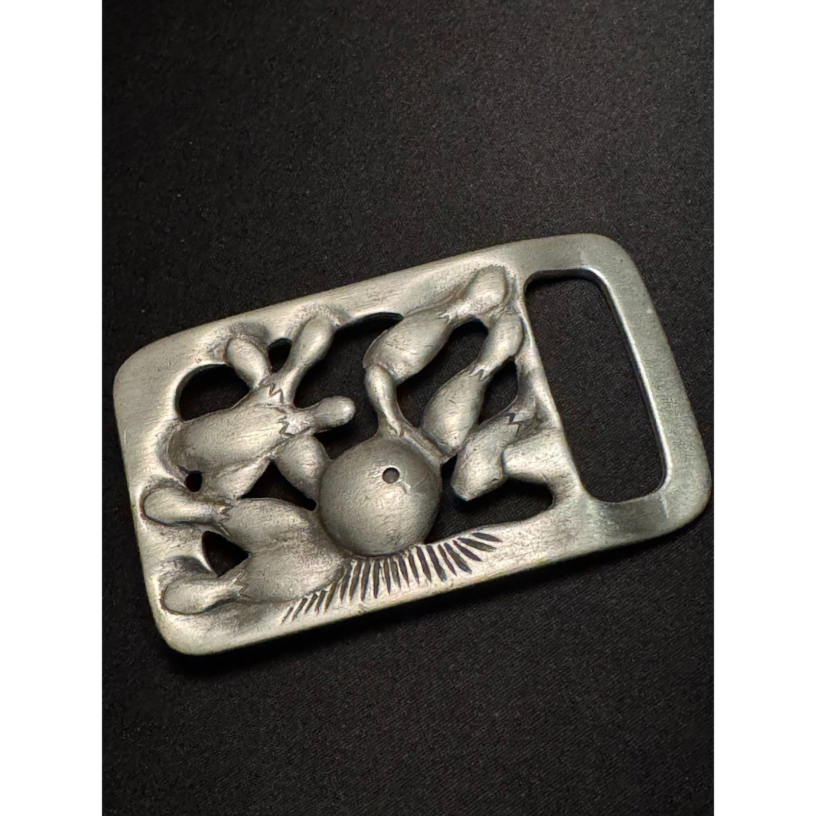 Vintage Vintage Pewter Bowling Belt Buckle Size ONE SIZE - 1 Thumbnail