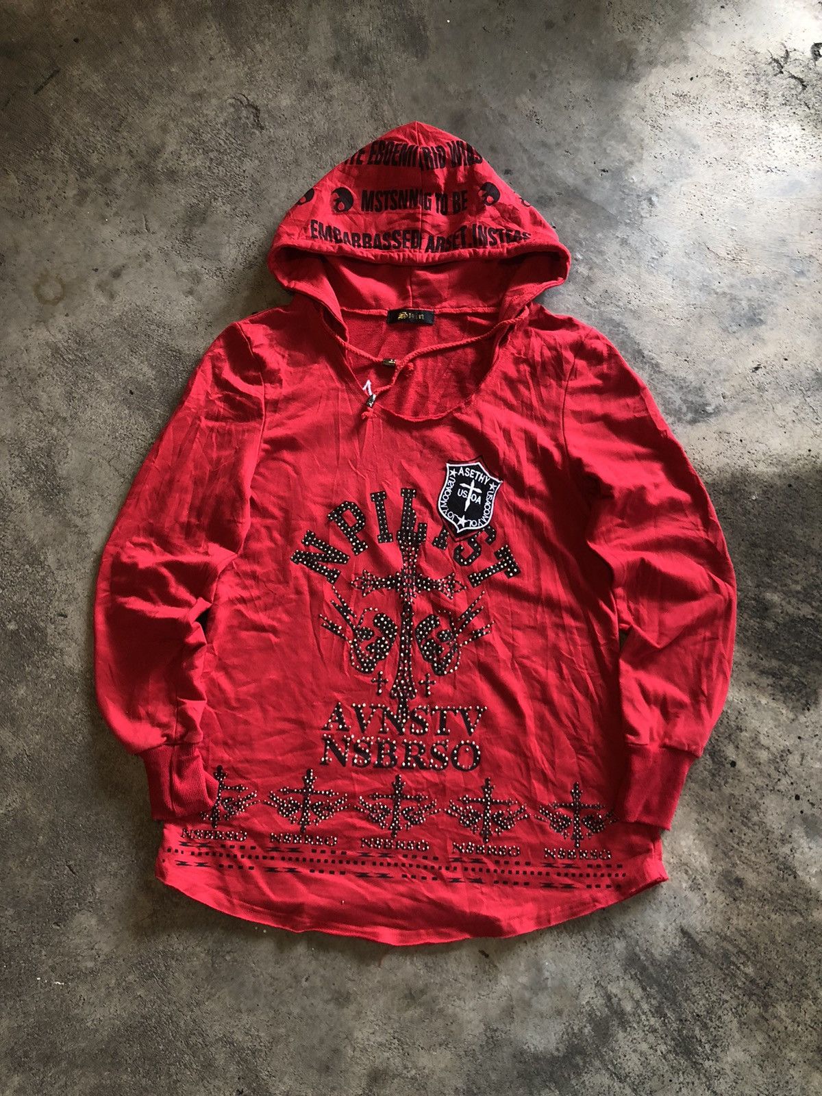 If Six Was Nine × Japanese Brand × Le Grande Bleu (L.G.B.) JAPANESE SKIN AVNSTV NSBRSO PUNK SKUL DESIGN LGBSTYLE HOODIE Size US M / EU 48-50 / 2 - 2 Thumbnail