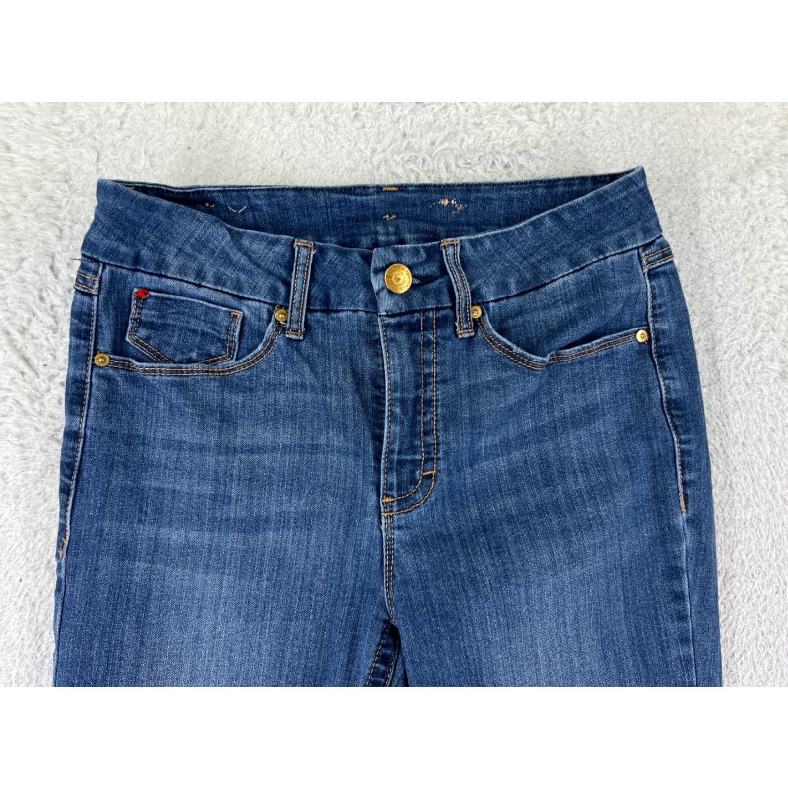 Vintage Seven7 Jeans Women 8 Blue Denim Skinny Mid Rise Stretch - 5-Pocket Comfort Embroidered Logo Size 30" / US 8 / IT 44 - 7 Thumbnail