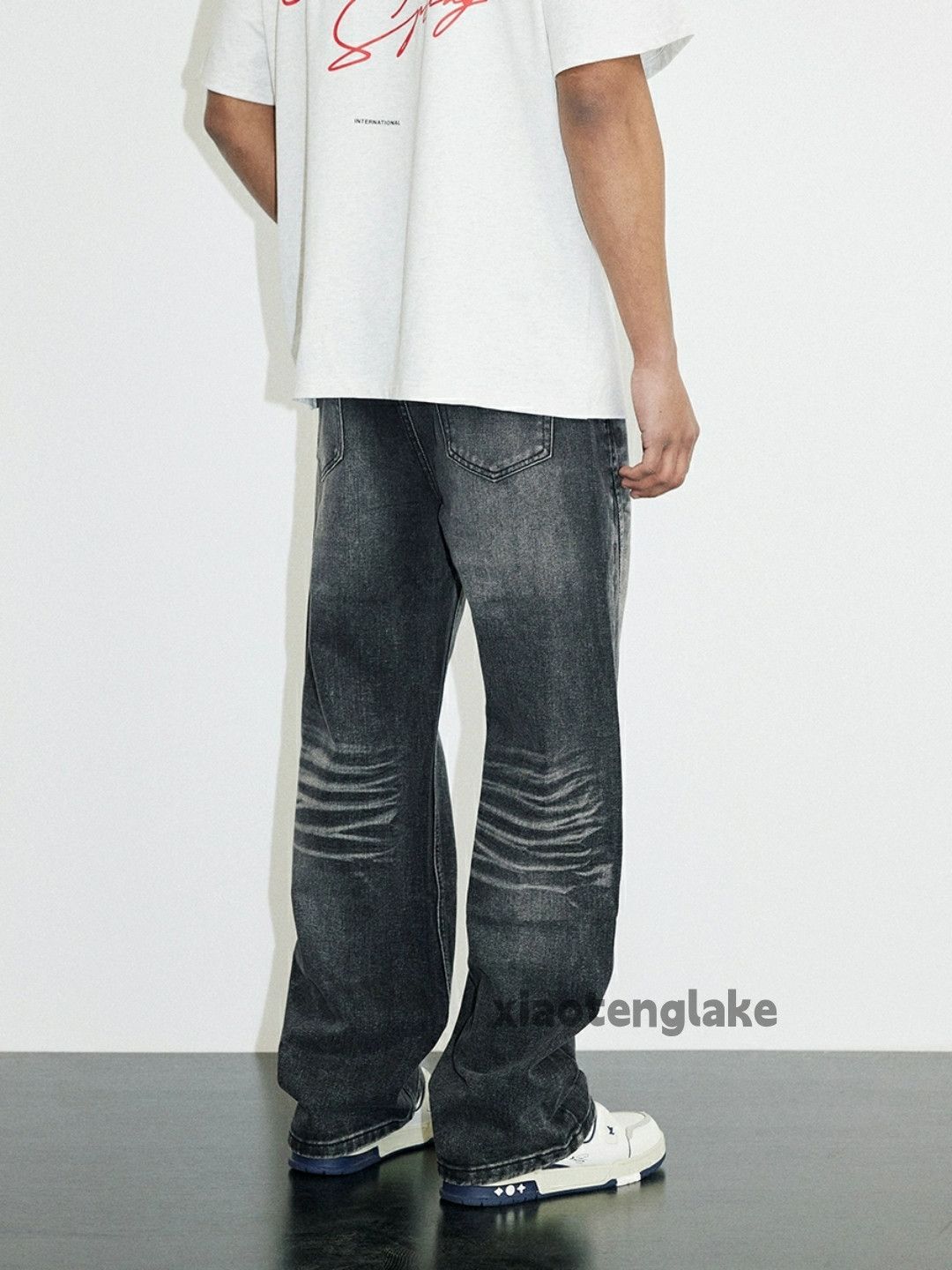 Jean × Vintage washed faded cleanfit skate hiphop yuppie loose jeans Size US 32 / EU 48 - 3 Thumbnail