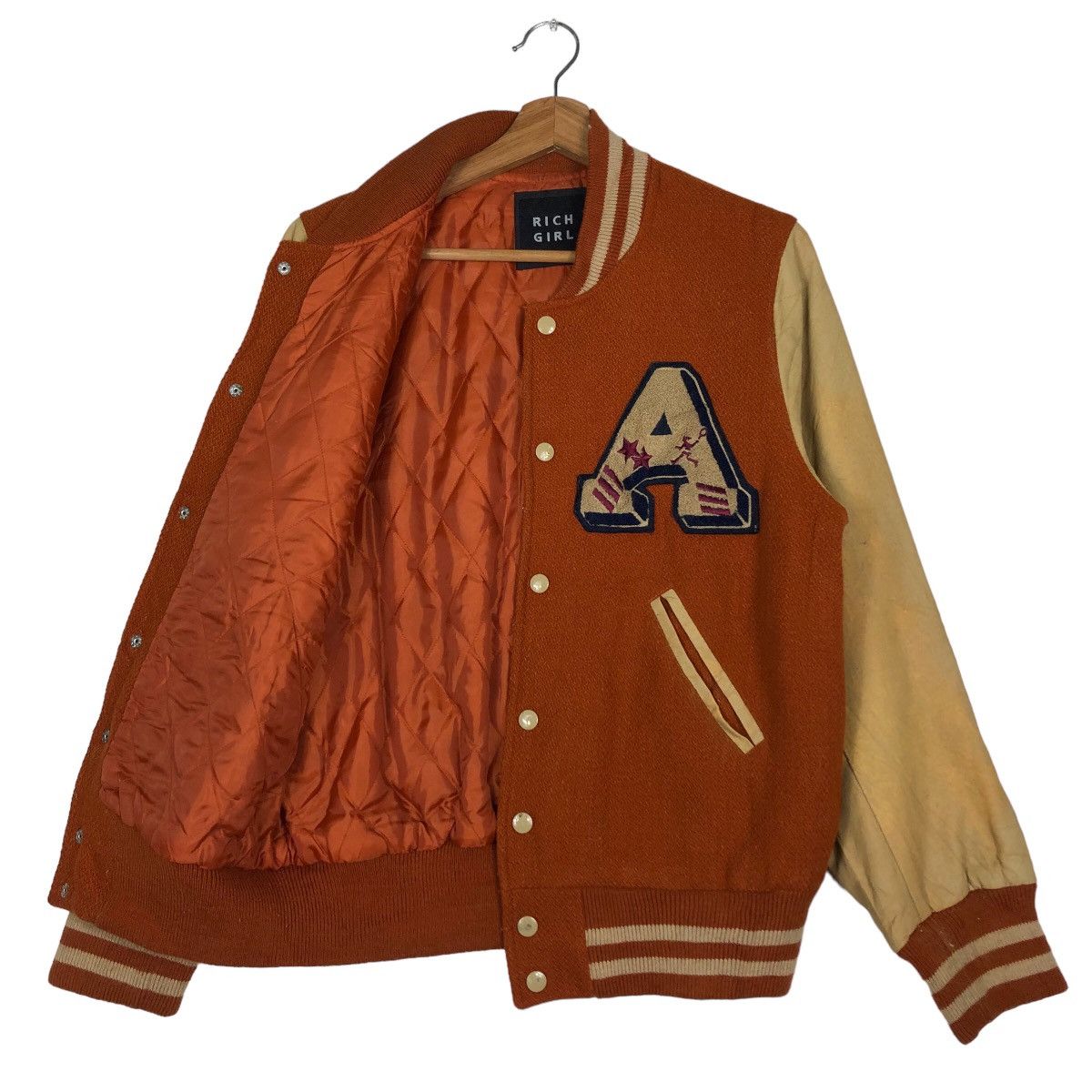 Japanese Brand Vtg Varsity Jacket Leather Rich Girl Japan Hysteric Glamour Size US M / EU 48-50 / 2 - 14 Thumbnail