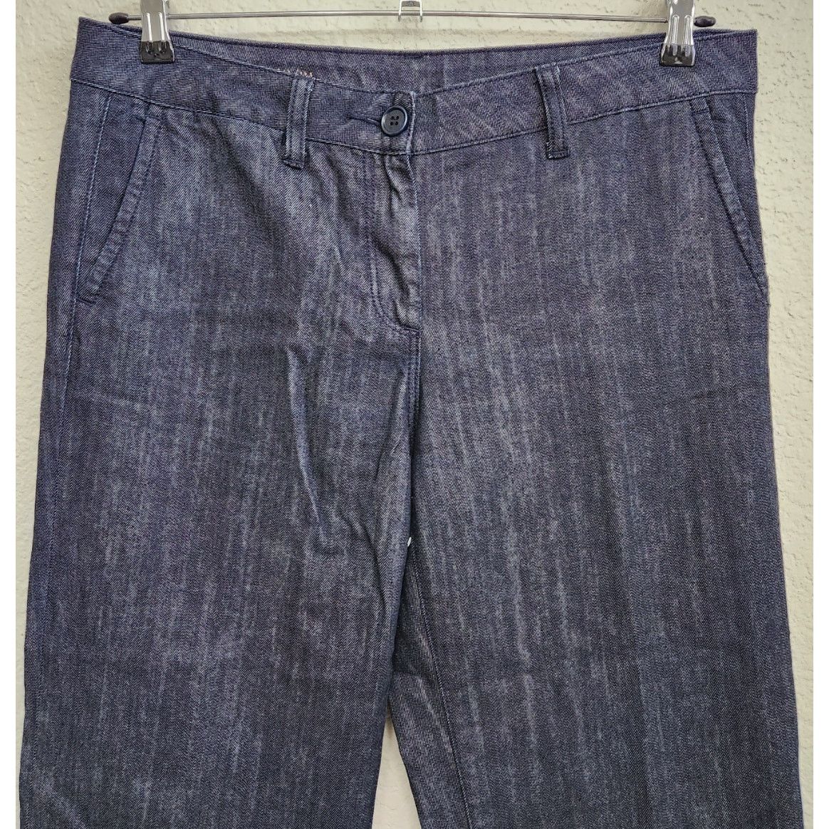 Other Trouser Blue Wide Leg Slashed Pockets Flat Front Jeans 12 31 Size 34" / US 12 / IT 48 - 2 Thumbnail