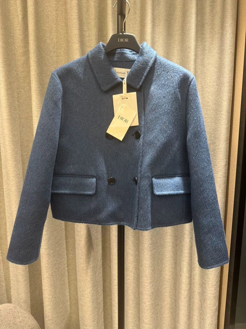 Dior Dior Wool tweed dark blue double-breasted short jacket Size M / US 6-8 / IT 42-44 - 1 Thumbnail
