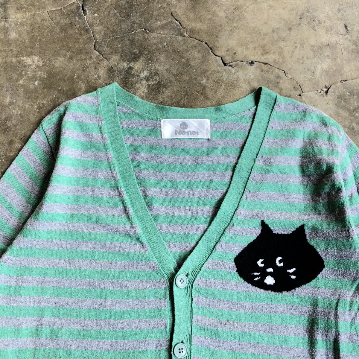 Ne-Net Vintage Issey Miyake Ne-Net Cat Logo Stripe Cardigan Size US S / EU 44-46 / 1 - 4 Thumbnail