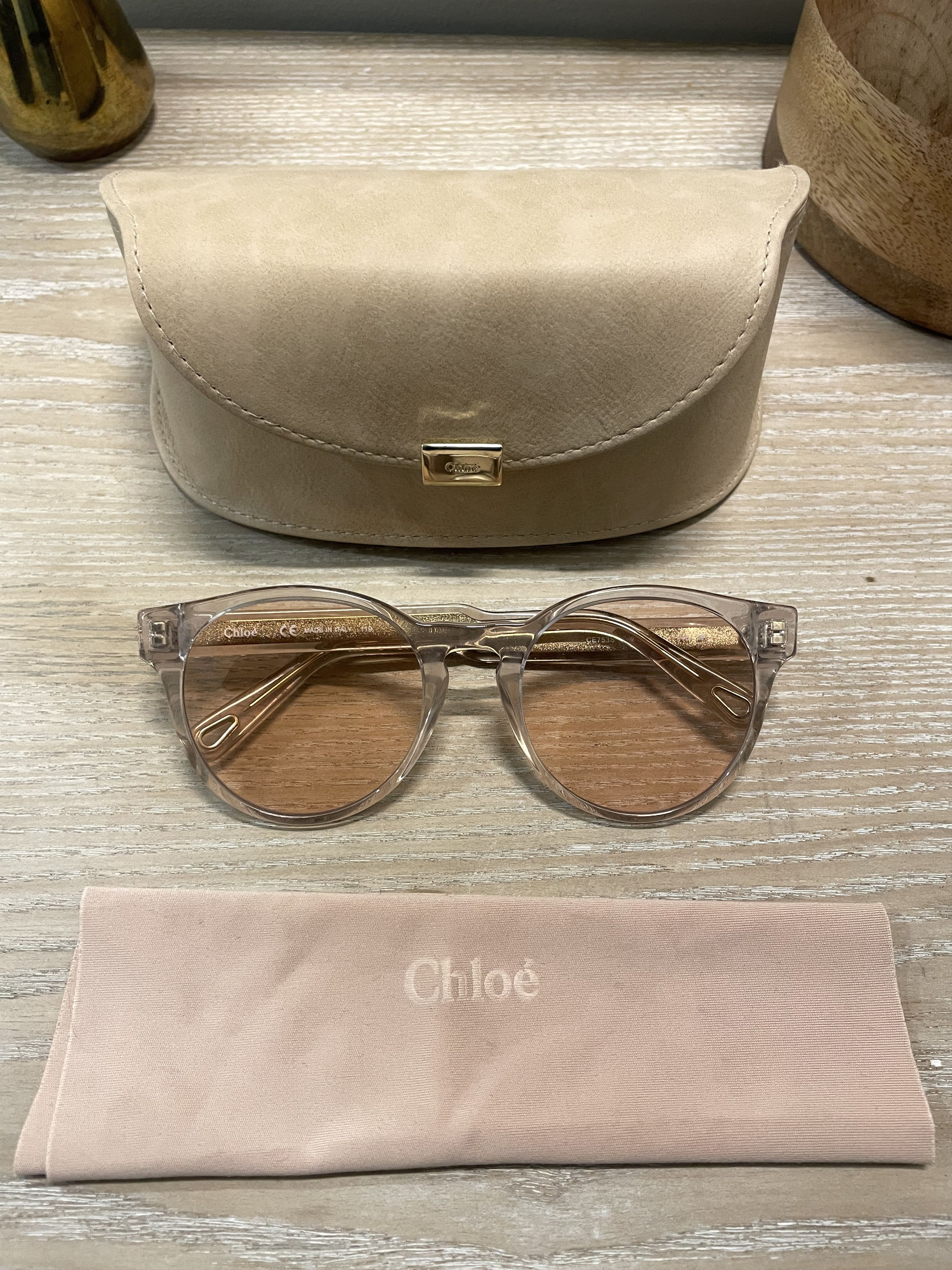 Chloe Chloe CE753S Champagne Round Sunglasses Size ONE SIZE - 3 Thumbnail