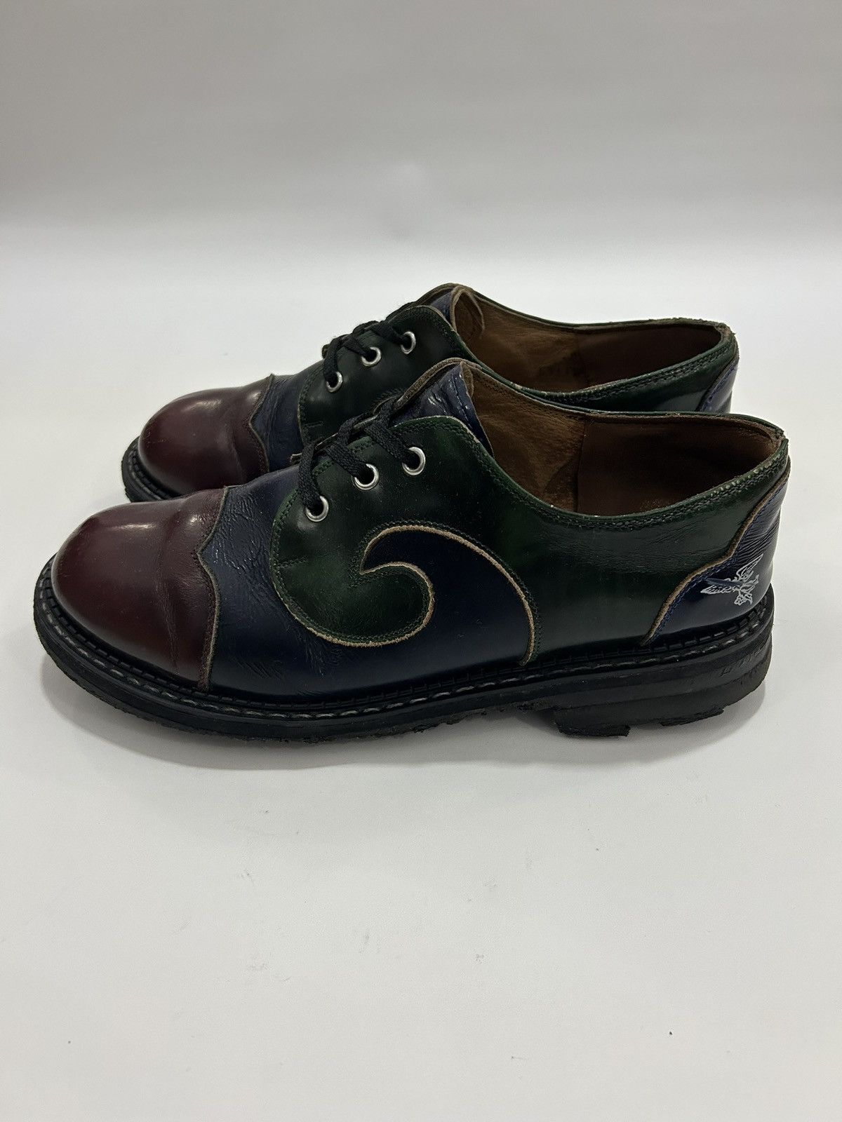 John Fluevog Gibson Swirl Leather Derby Shoes Size US 11 / EU 44 - 2 Thumbnail