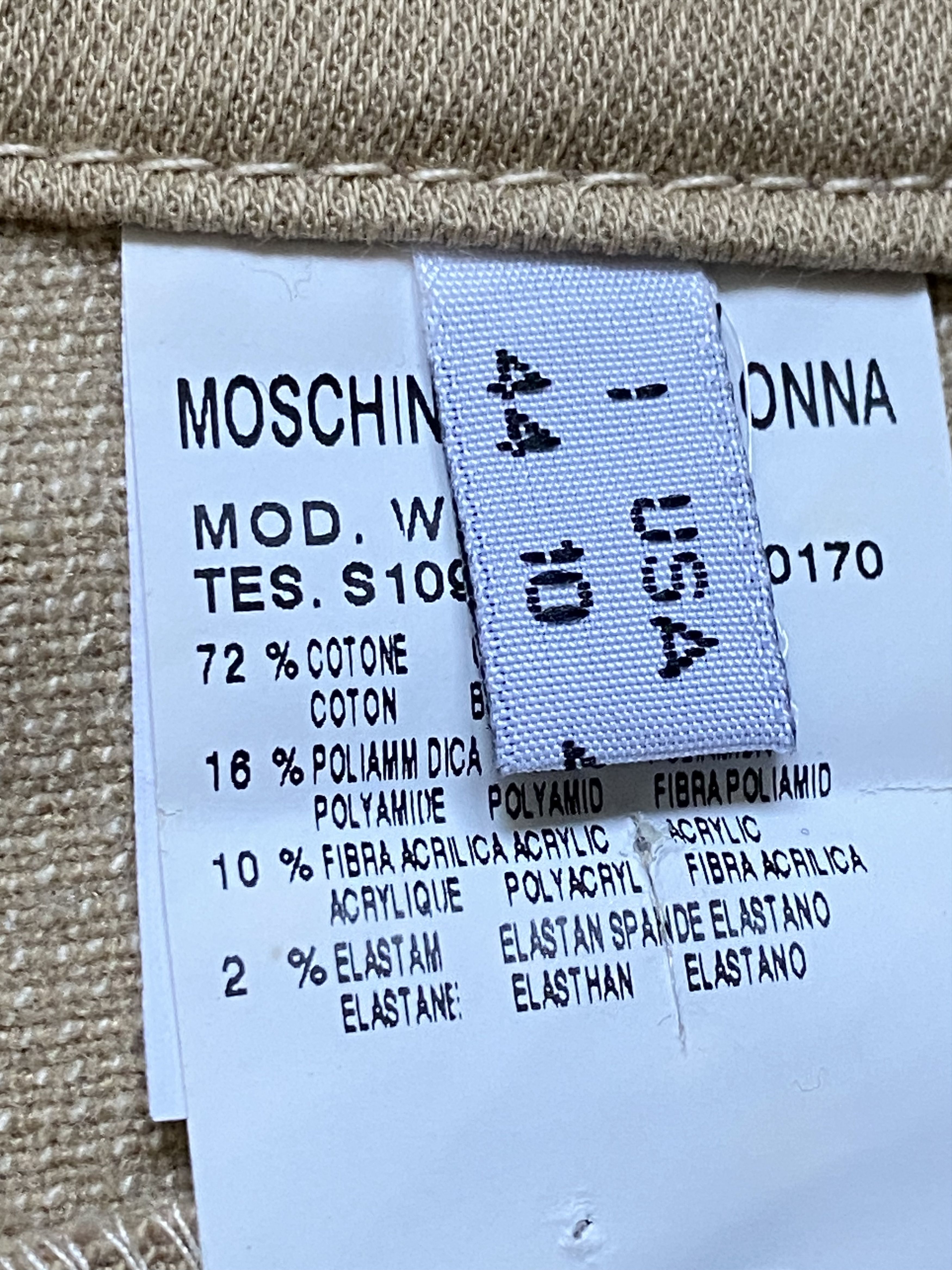 Moschino Moschino Beige Designer Pants – Italian Luxury Size US 28 / EU 44 - 4 Thumbnail