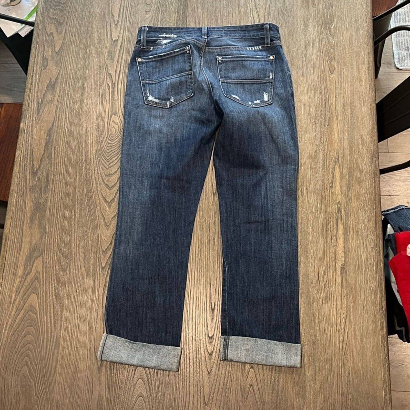 Gap Gap Boyfriend Denim Capris Rolled Cuff Distressed Size 28/6 Size 28" / US 6 / IT 42 - 10 Thumbnail