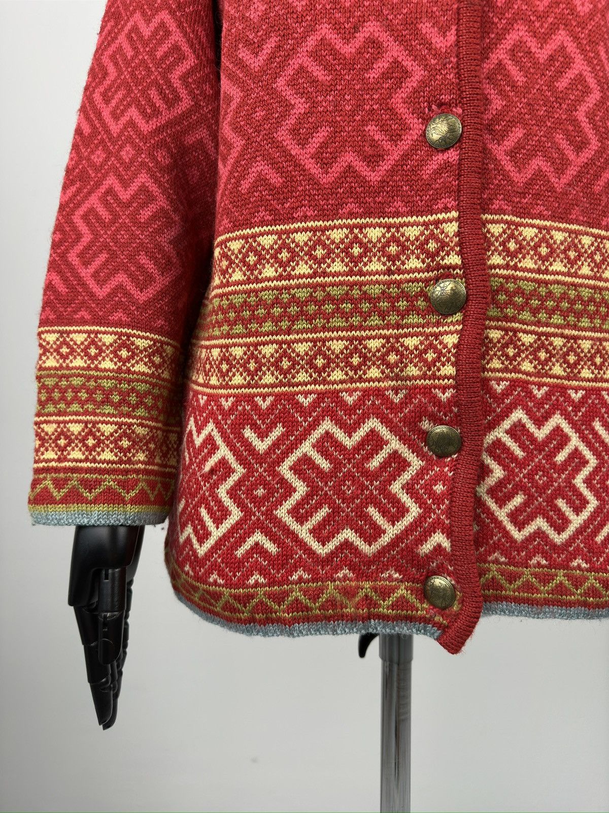 Other OLEANA 100% WOOL TRADITIONAL NORWEGIAN CARDIGAN SWEATER Size M / US 6-8 / IT 42-44 - 11 Thumbnail